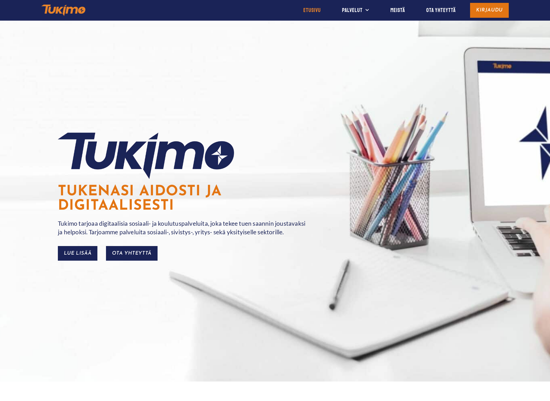 Skärmdump för tukimo.fi