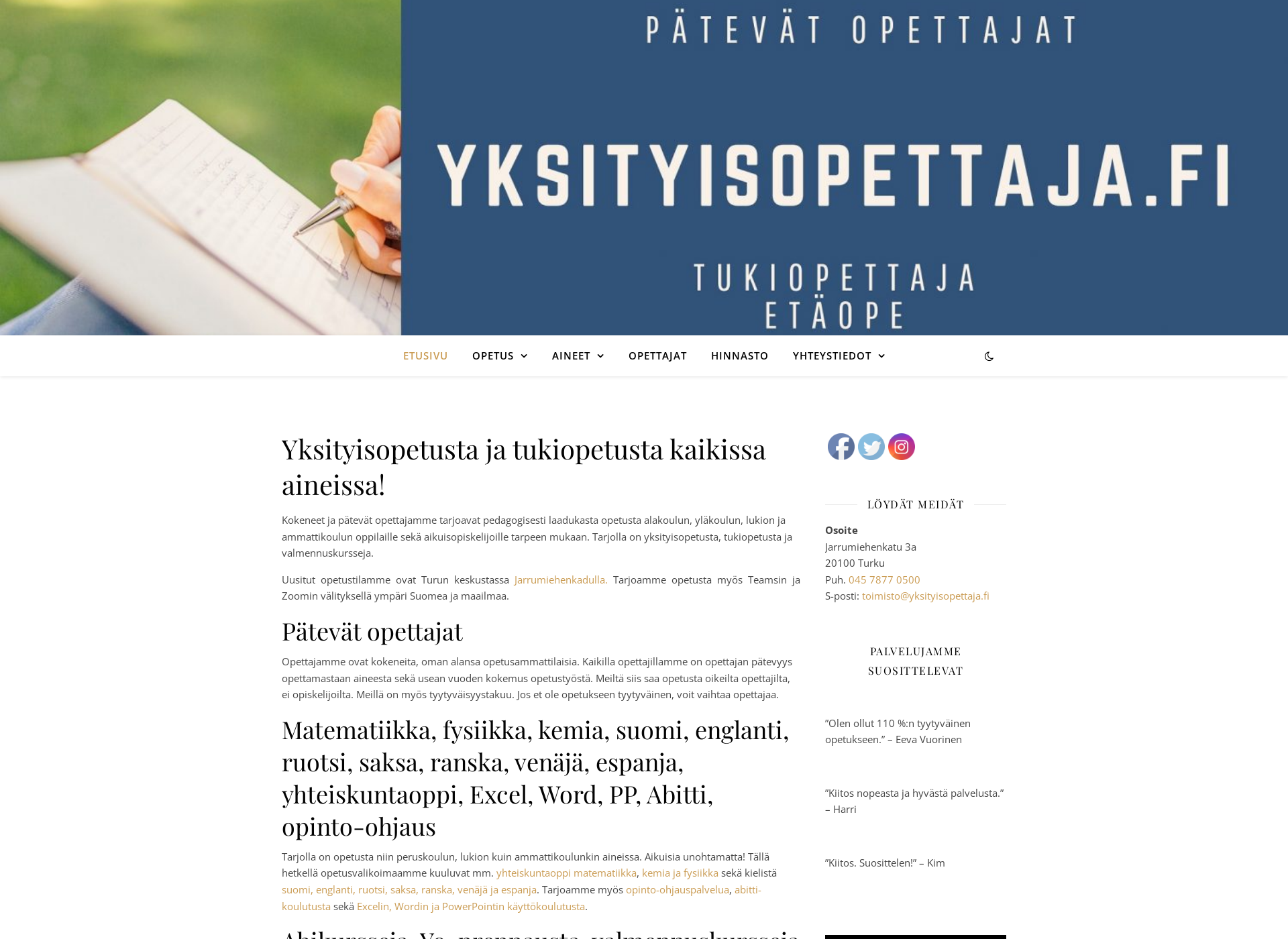 Skärmdump för tukiopettaja.fi