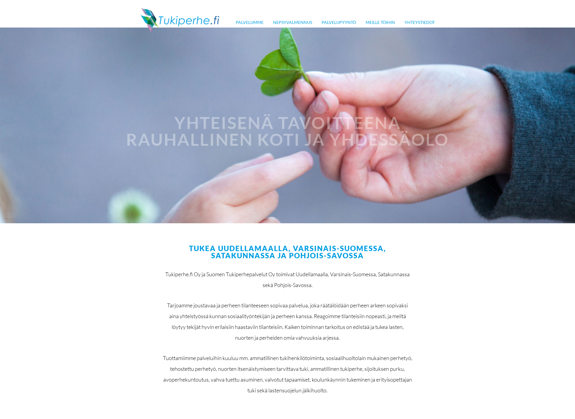 Skärmdump för tukiperhe.fi
