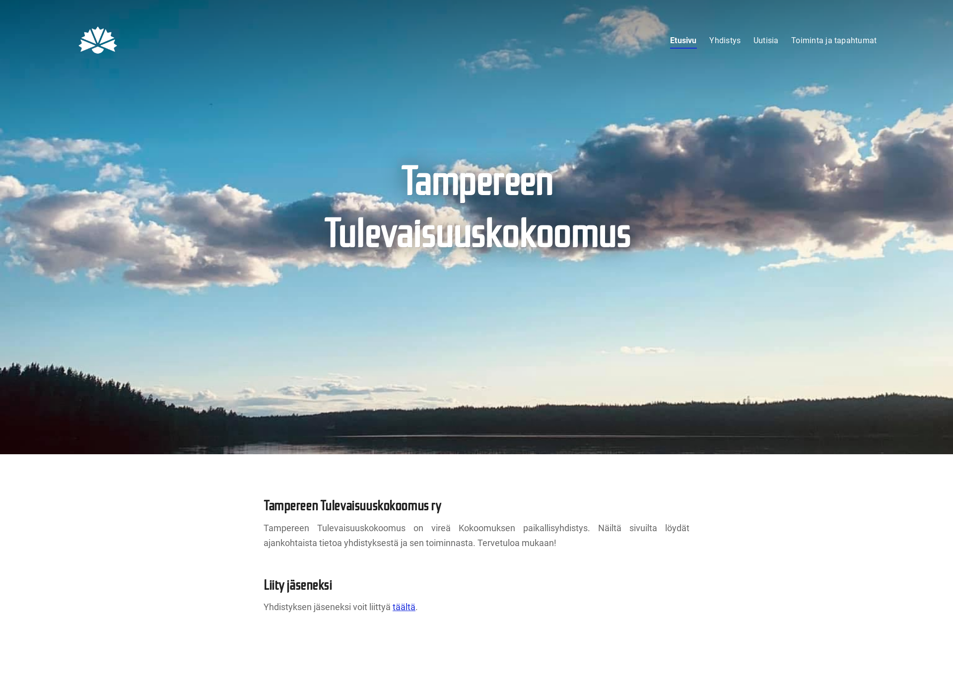Skärmdump för tulevaisuuskokoomus.fi