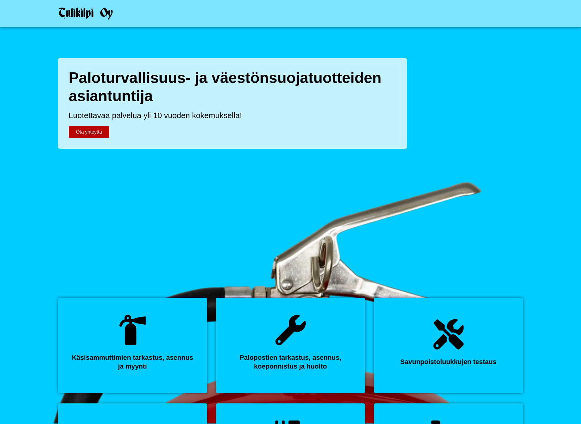 Skärmdump för tulikilpi.fi