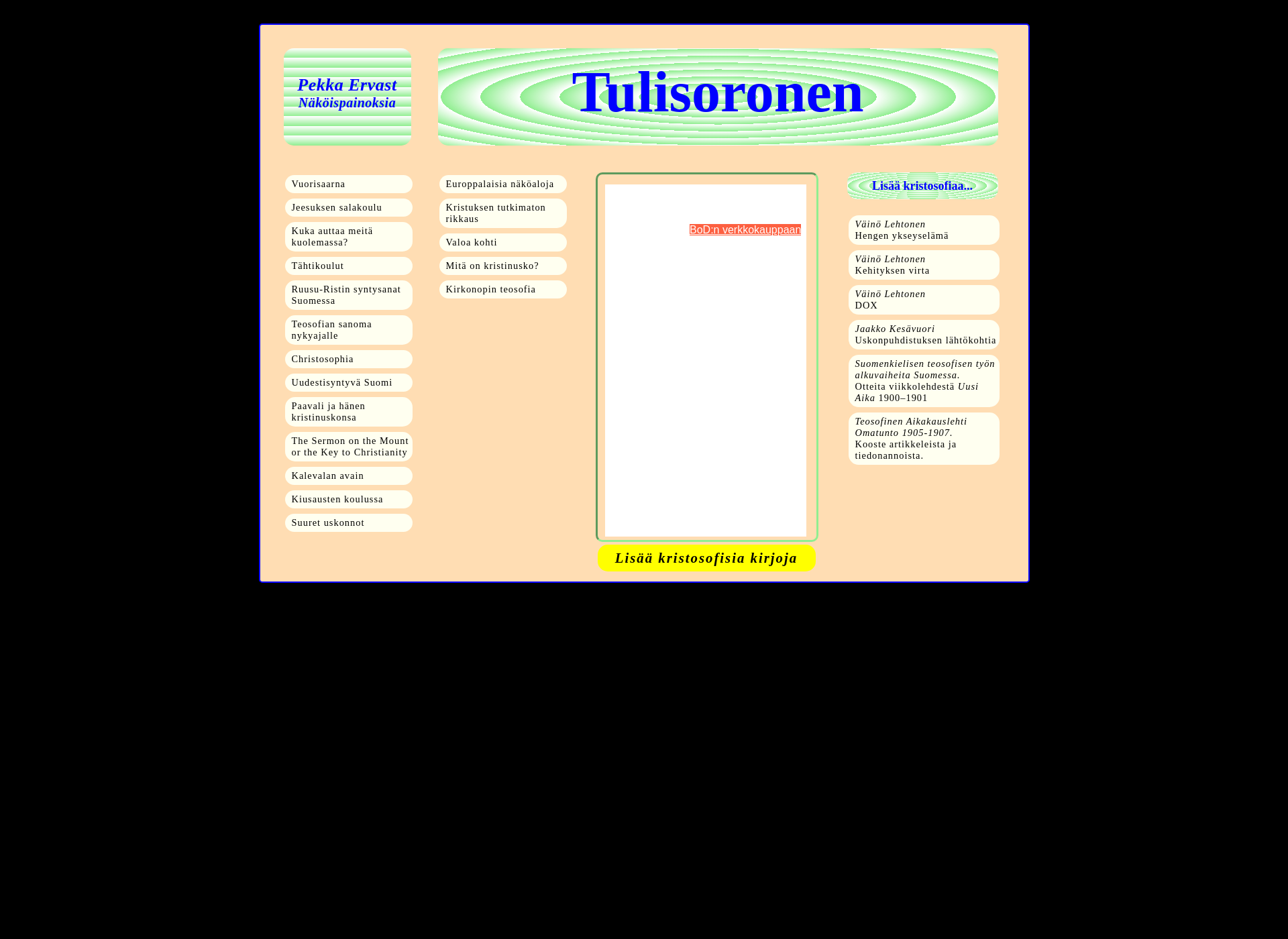 Skärmdump för tulisoronen.fi