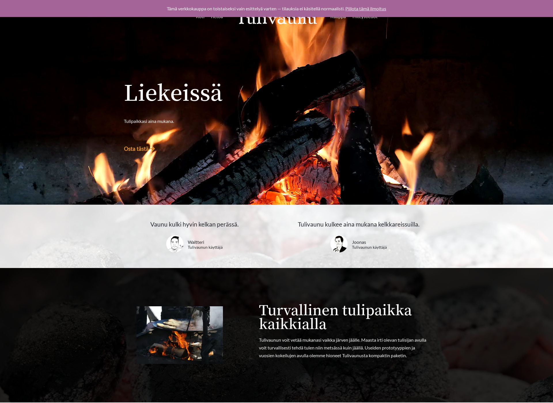 Screenshot for tulivaunu.fi
