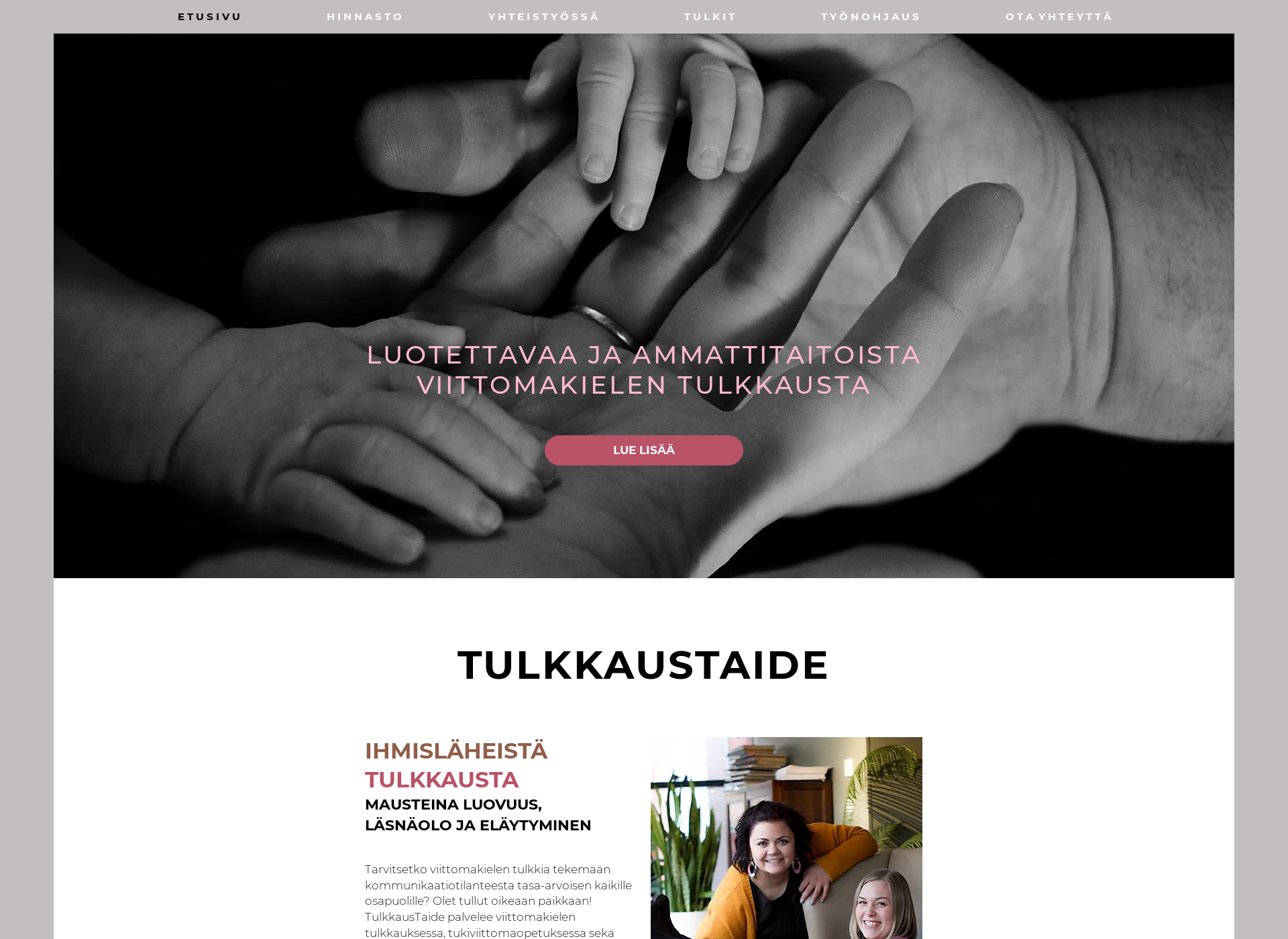 Screenshot for tulkkaustaide.fi