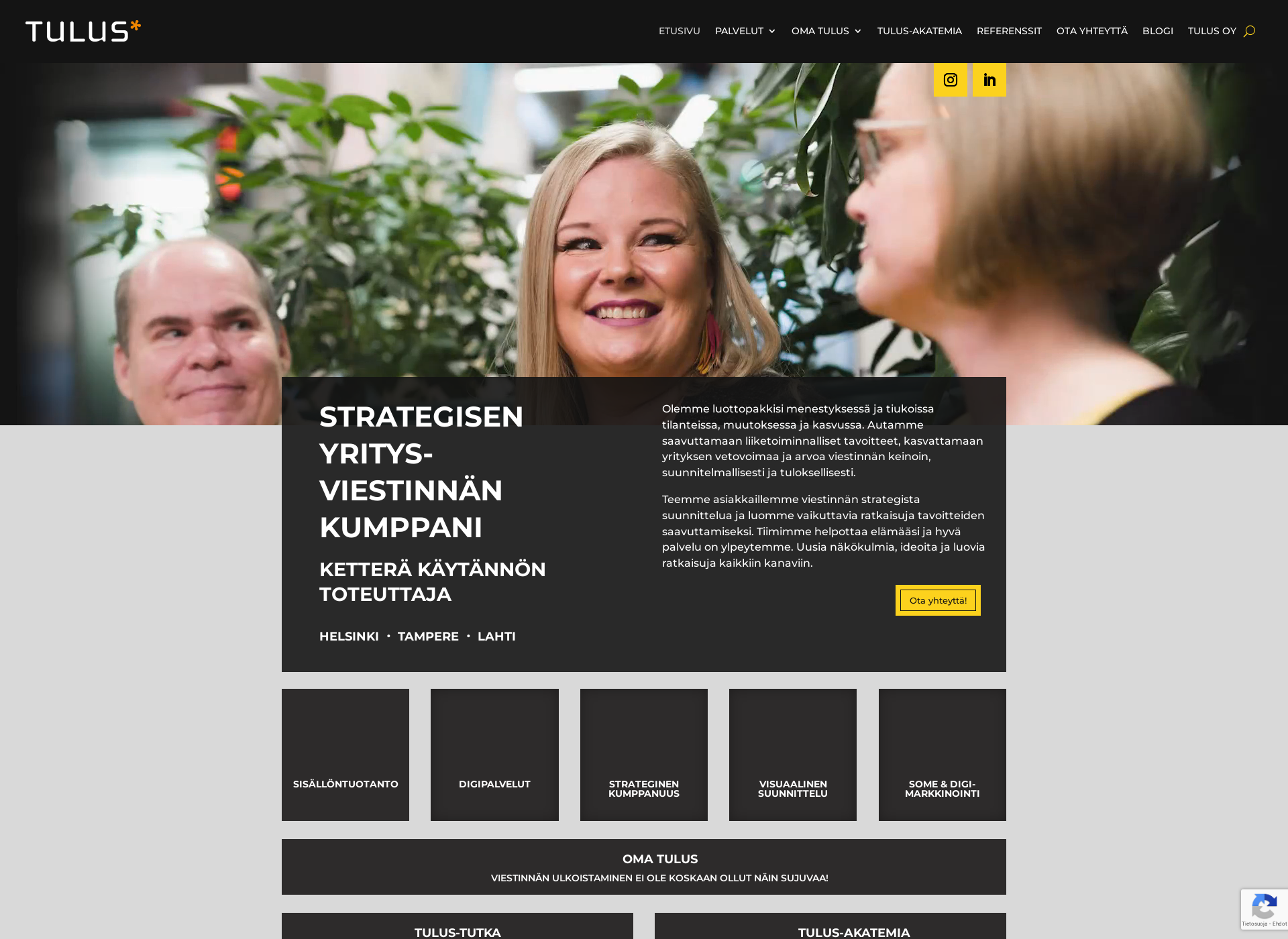 Skärmdump för tulus.fi