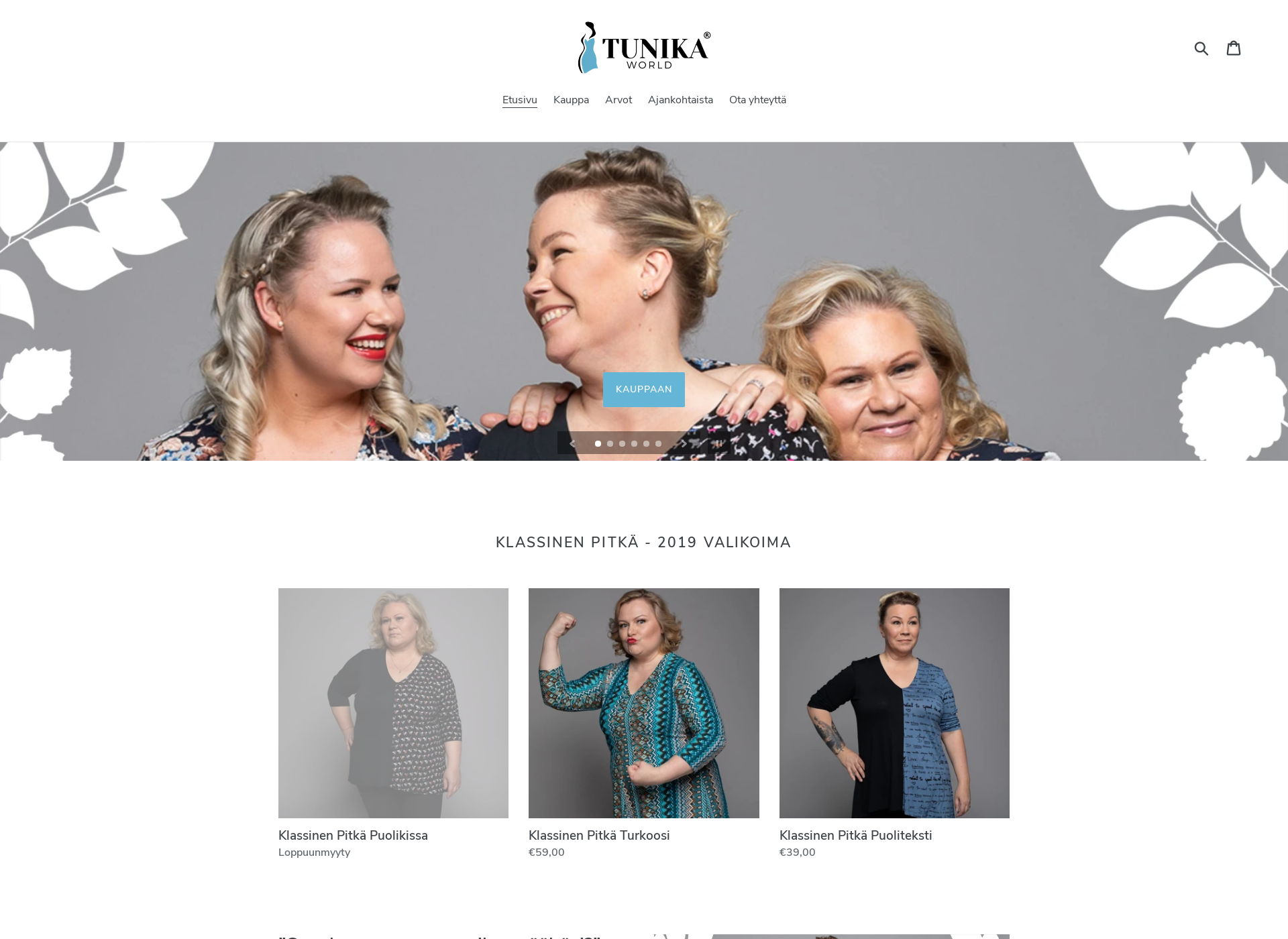Screenshot for tunikamaailma.fi