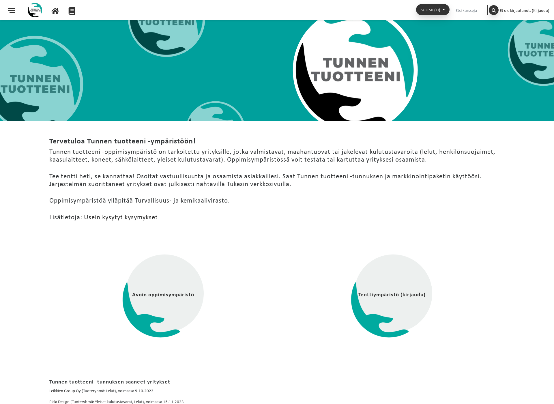 Screenshot for tunnentuotteeni.fi