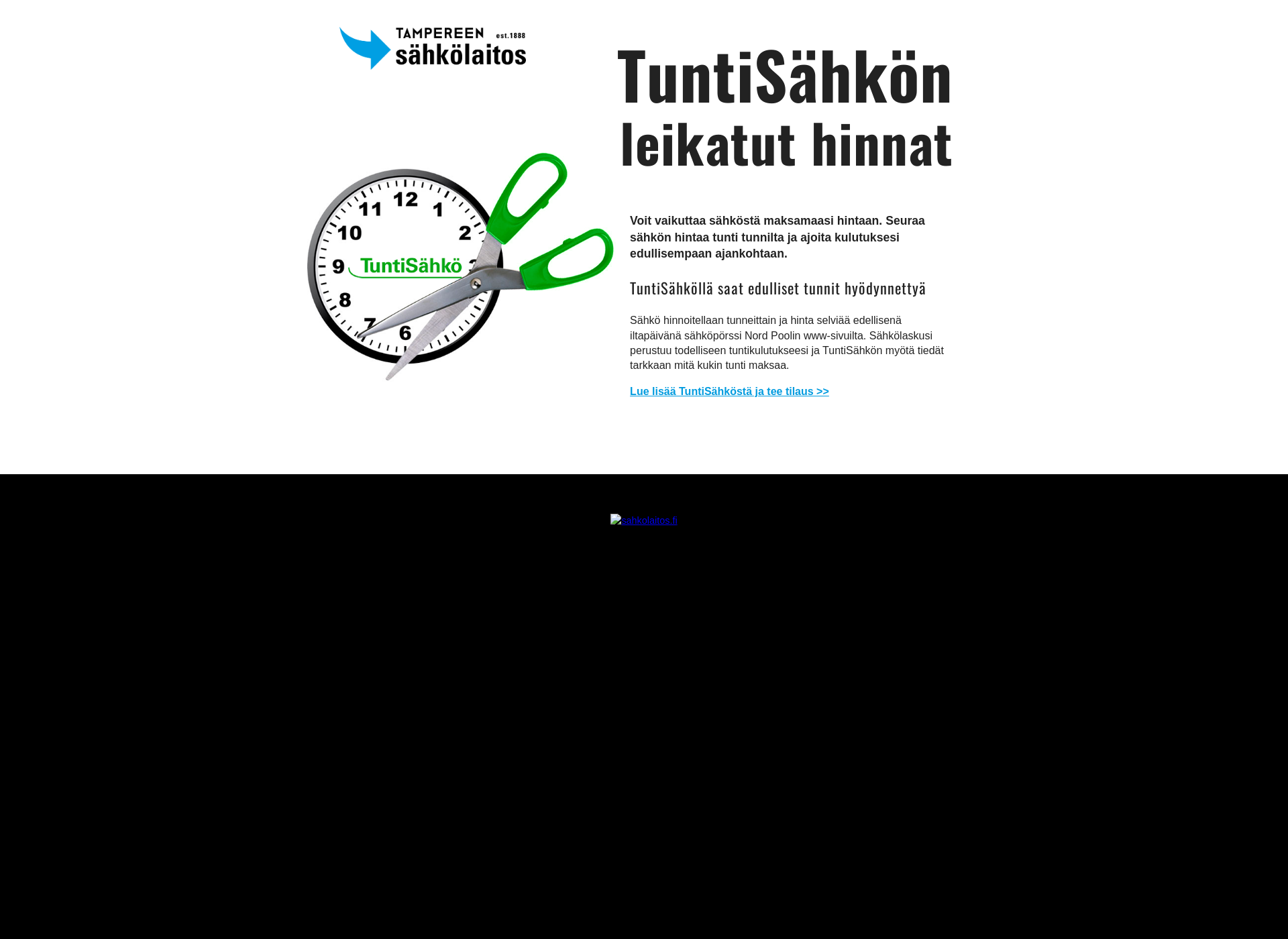 Screenshot for tuntisähkö.fi