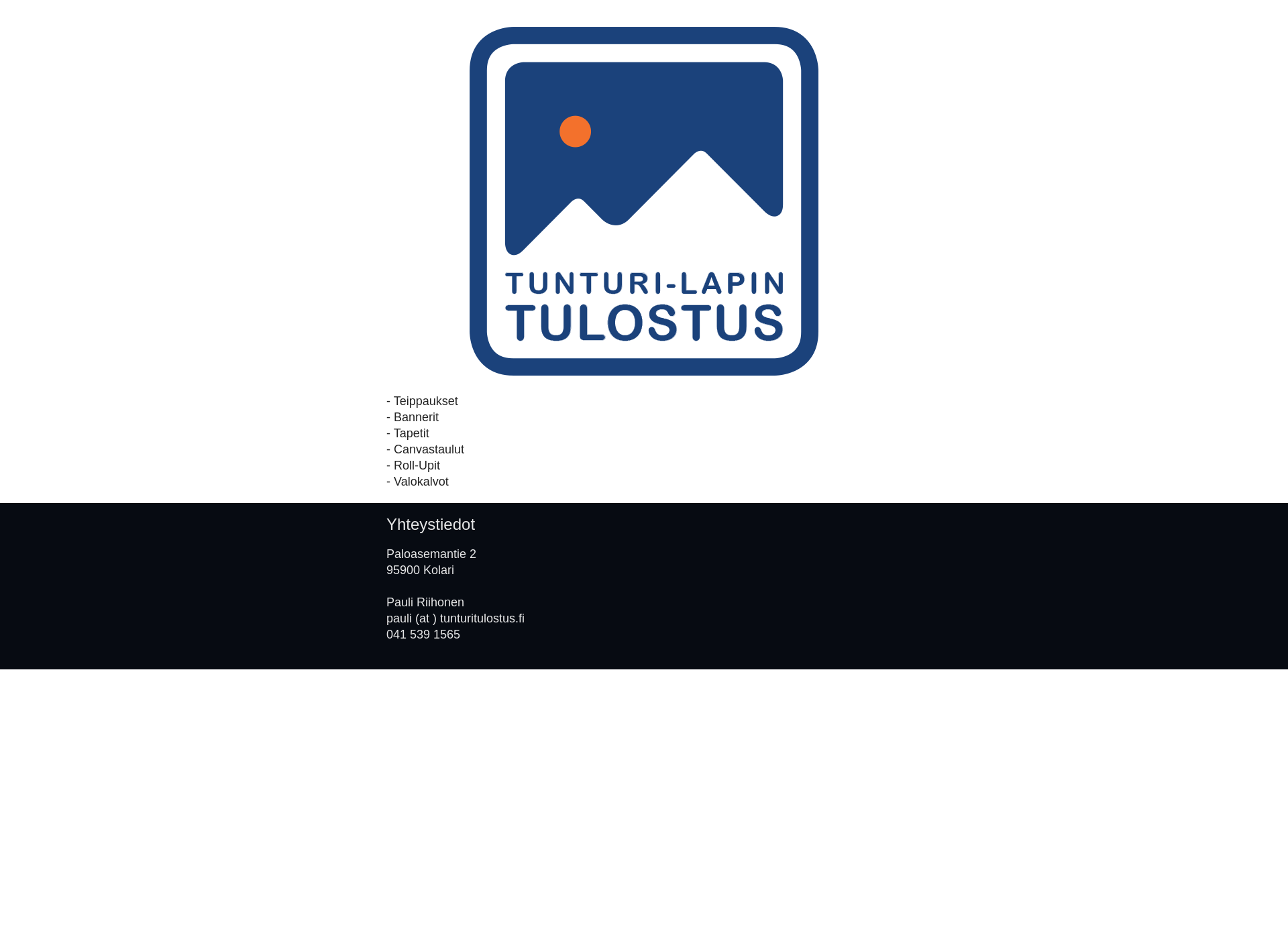 Skärmdump för tunturitulostus.fi