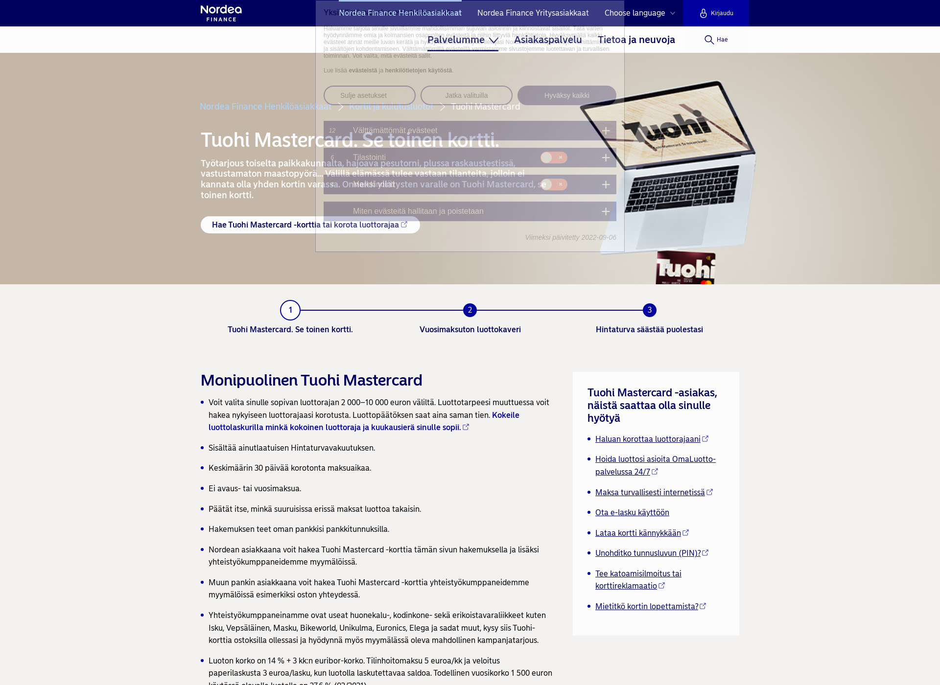 Screenshot for tuohta.fi