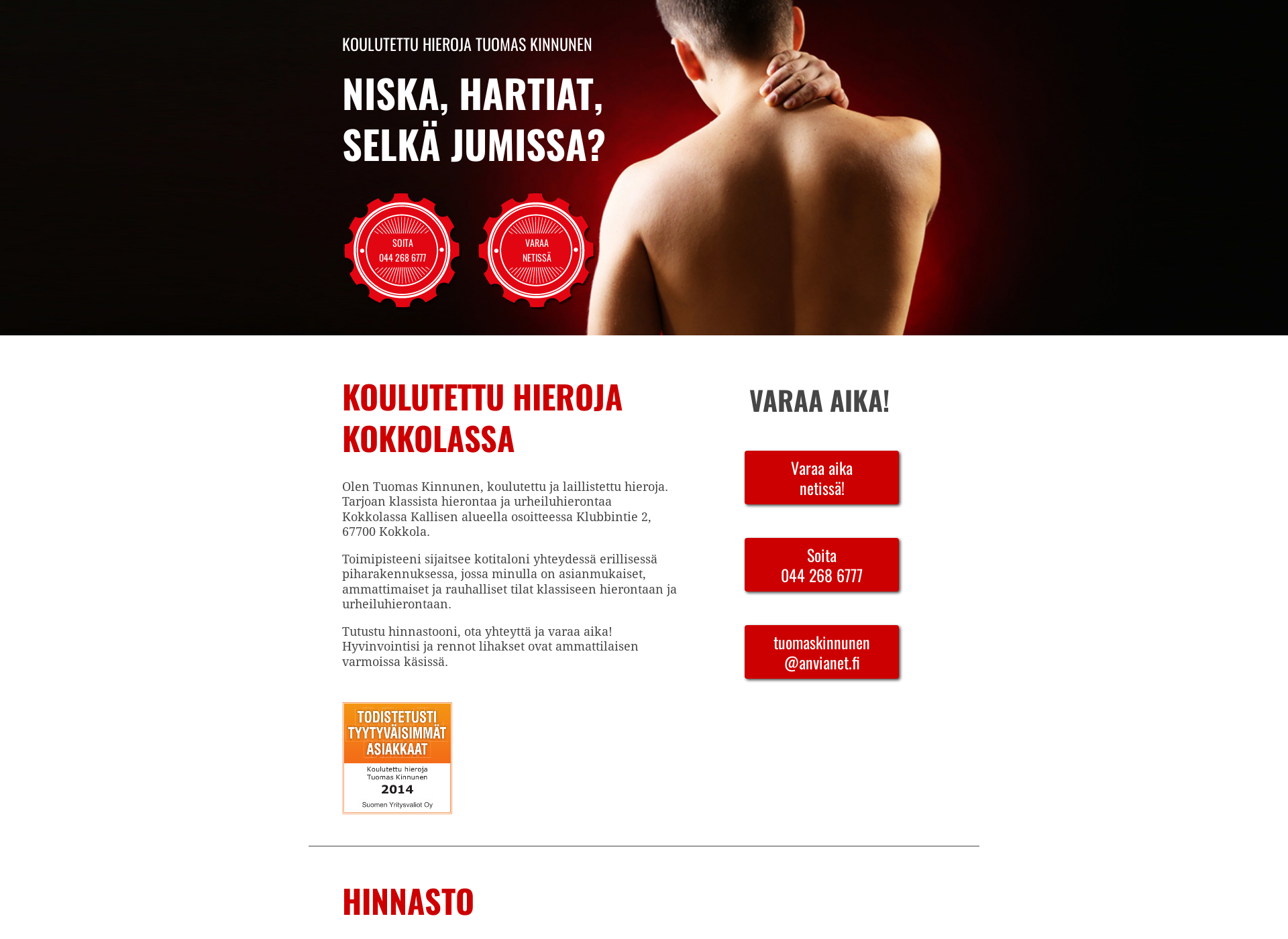 Screenshot for tuomaskinnunen.fi