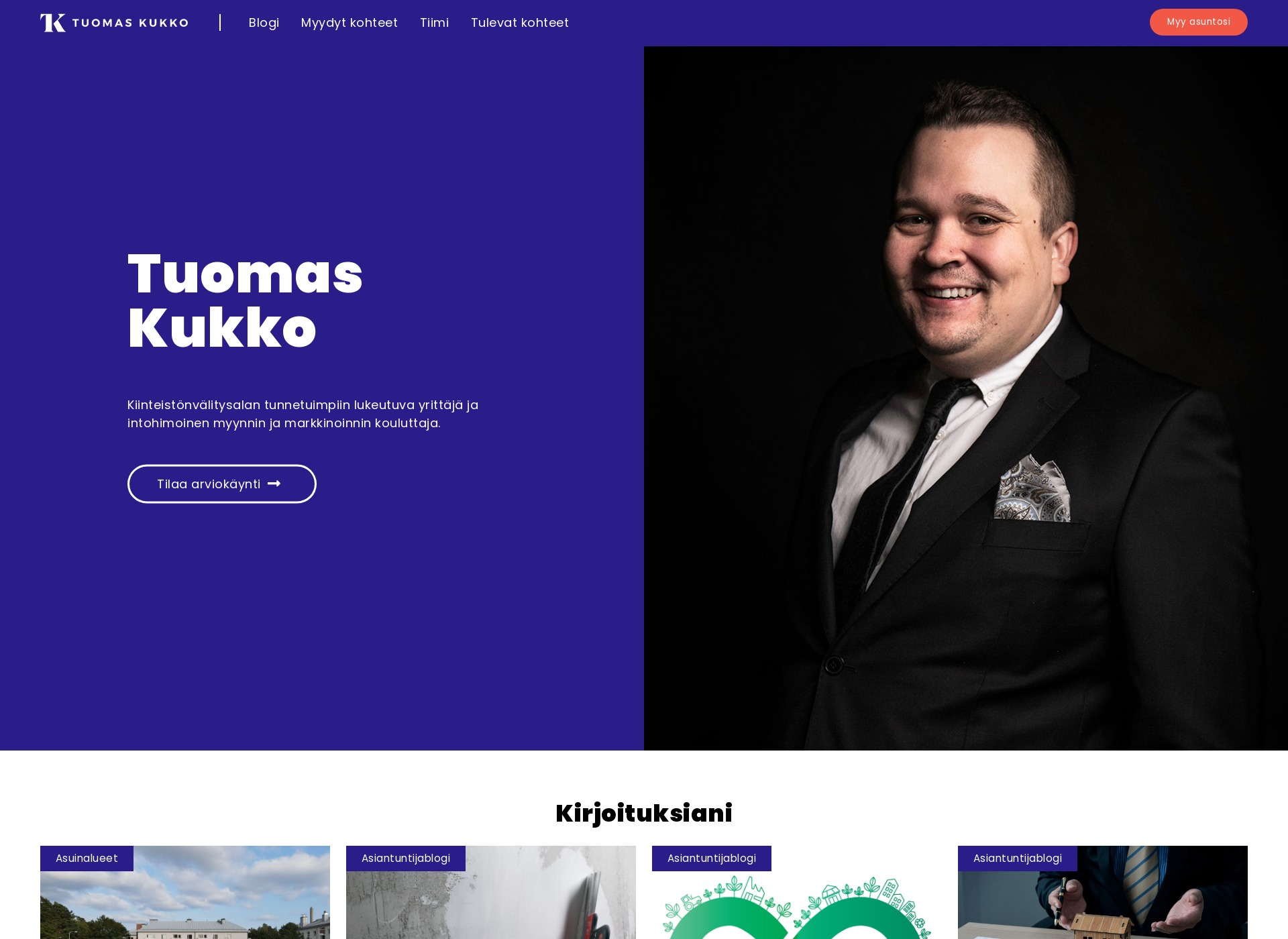 Skärmdump för tuomaskukko.fi