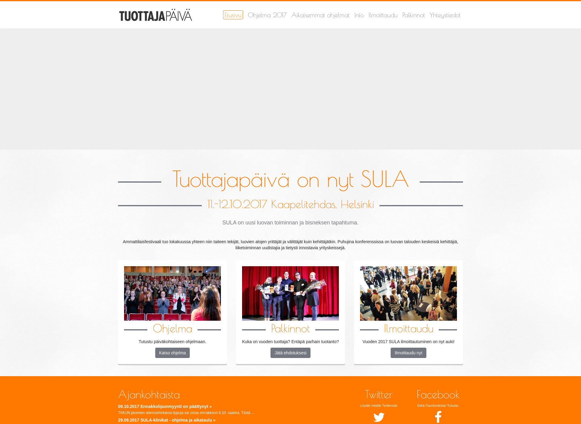 Screenshot for tuottajapaiva.fi