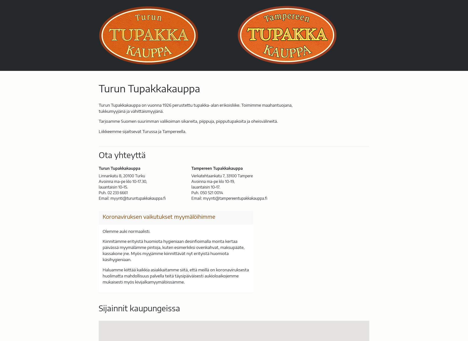 Screenshot for tupakkakauppa.fi