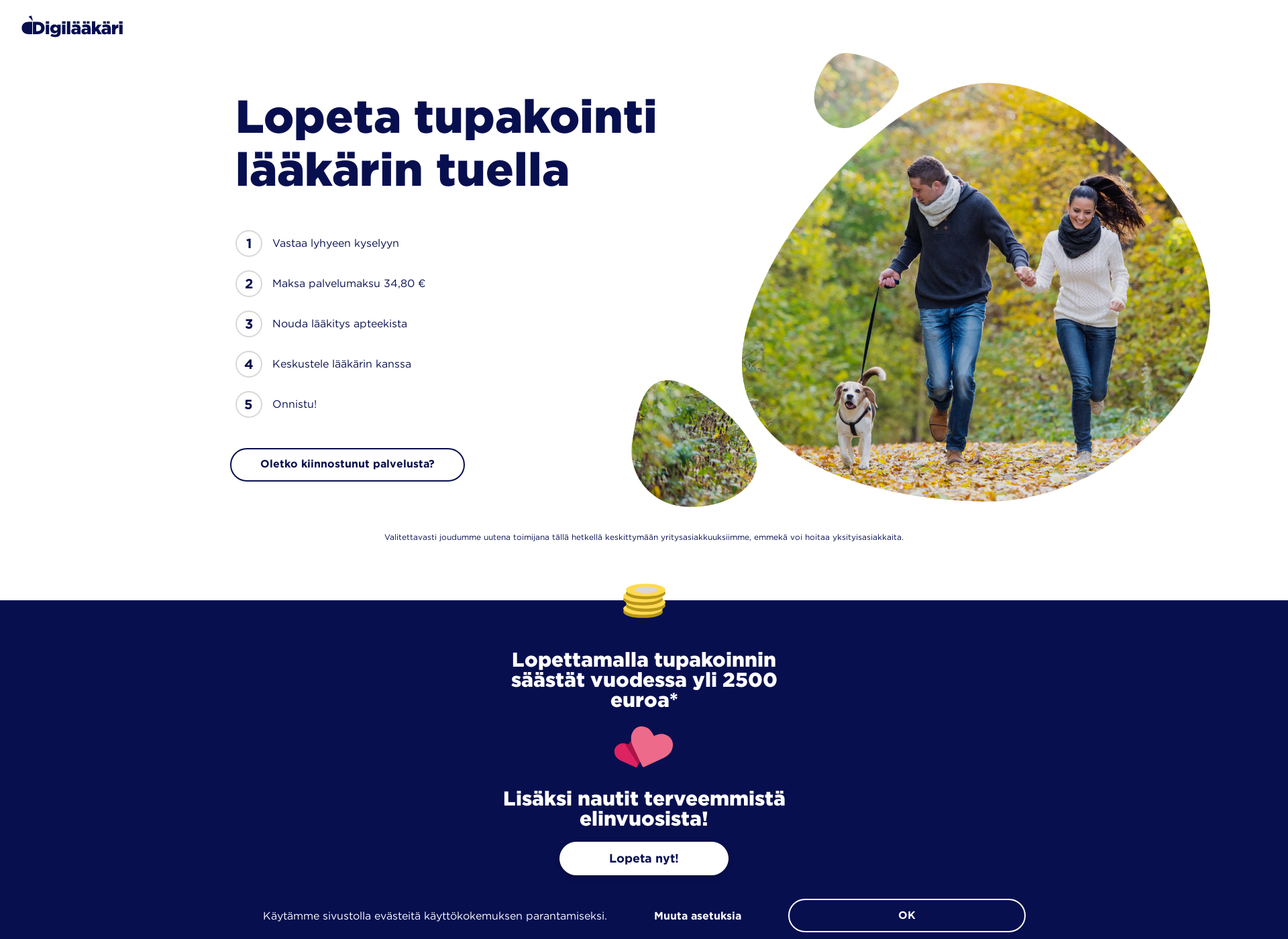 Screenshot for tupakkalakko.fi