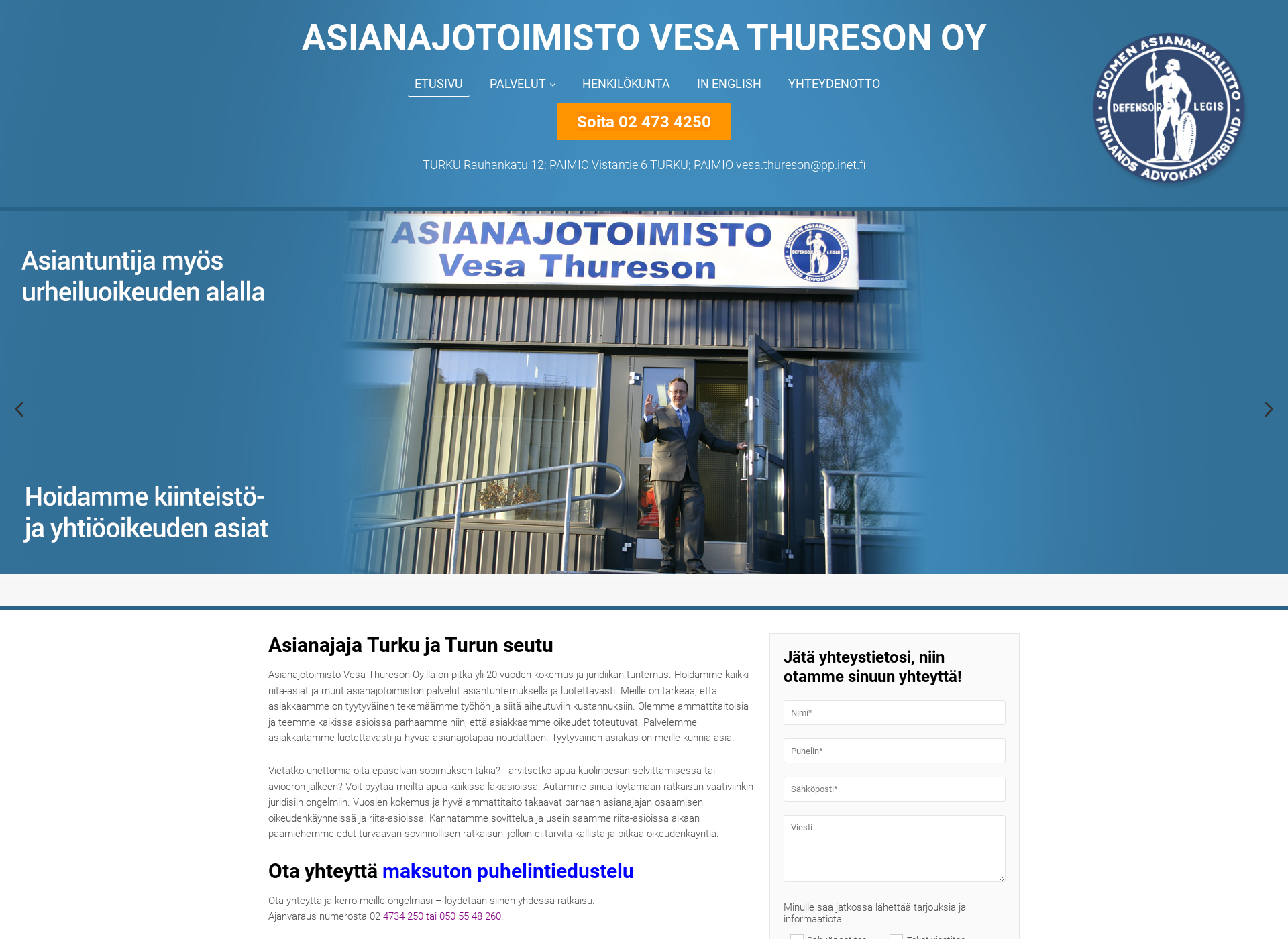 Screenshot for turkuasianajotoimisto.fi