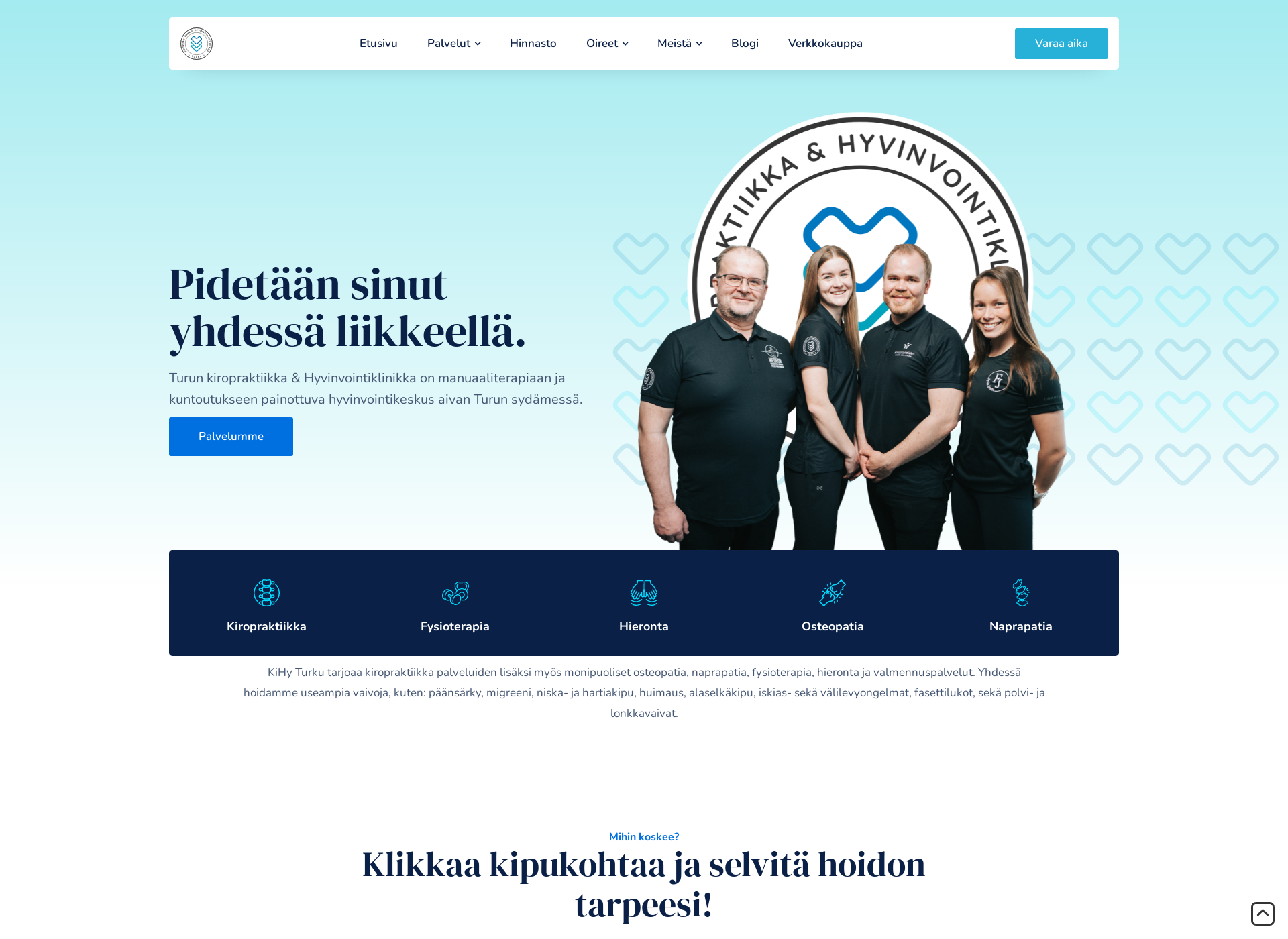 Skärmdump för turkukiropraktiikka.fi