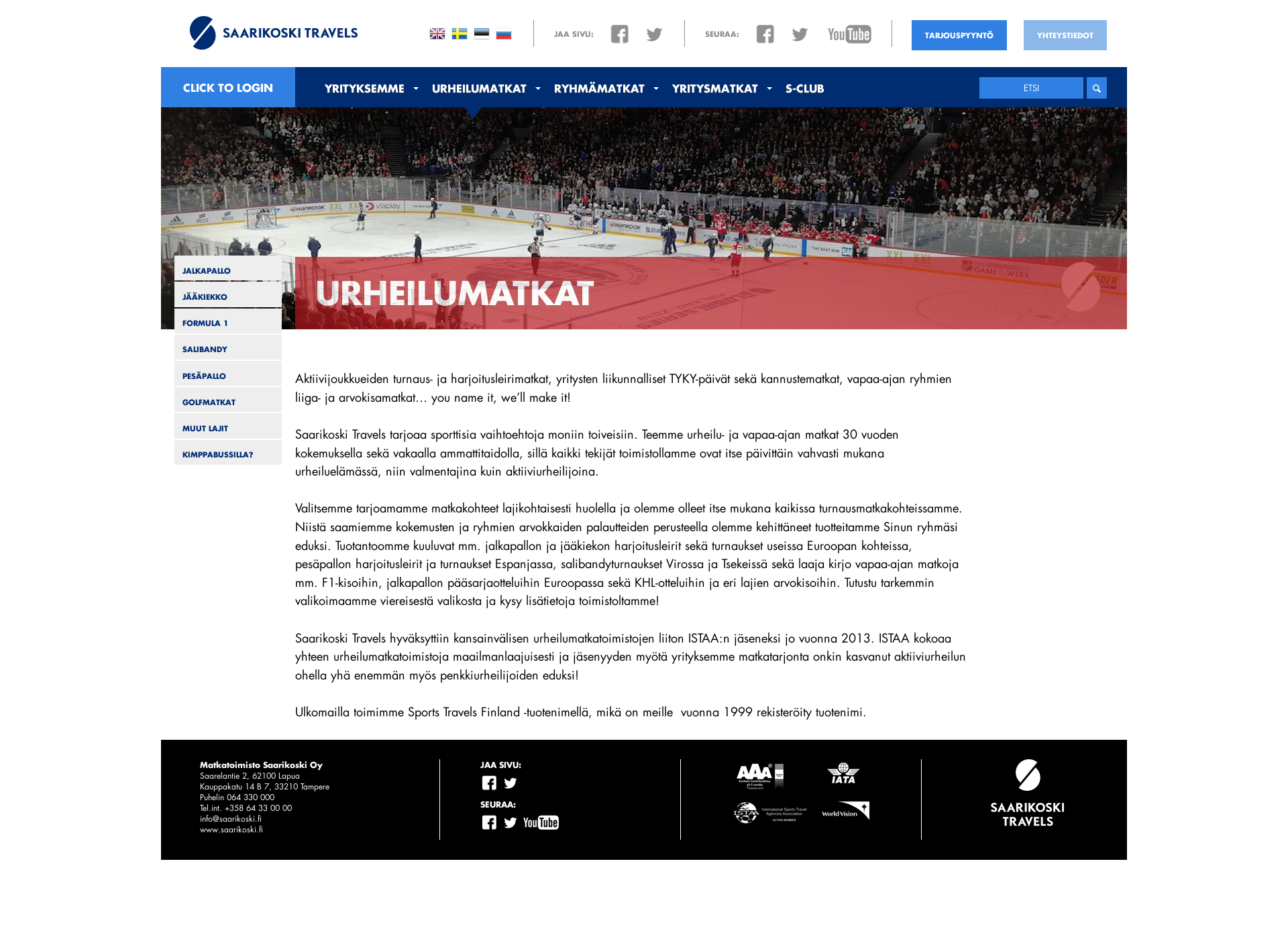 Skärmdump för turnausmatkat.fi