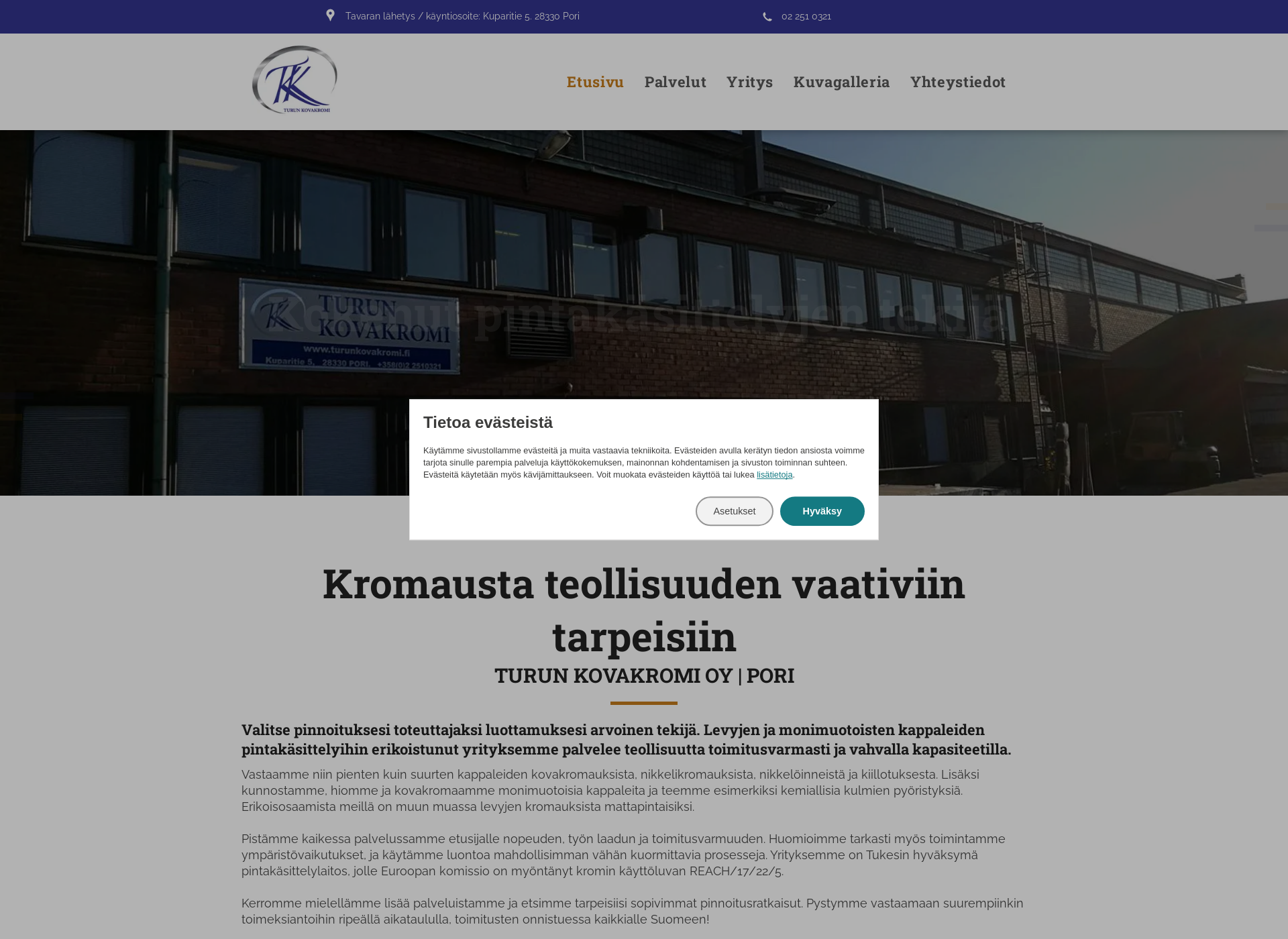 Screenshot for turunkovakromi.fi