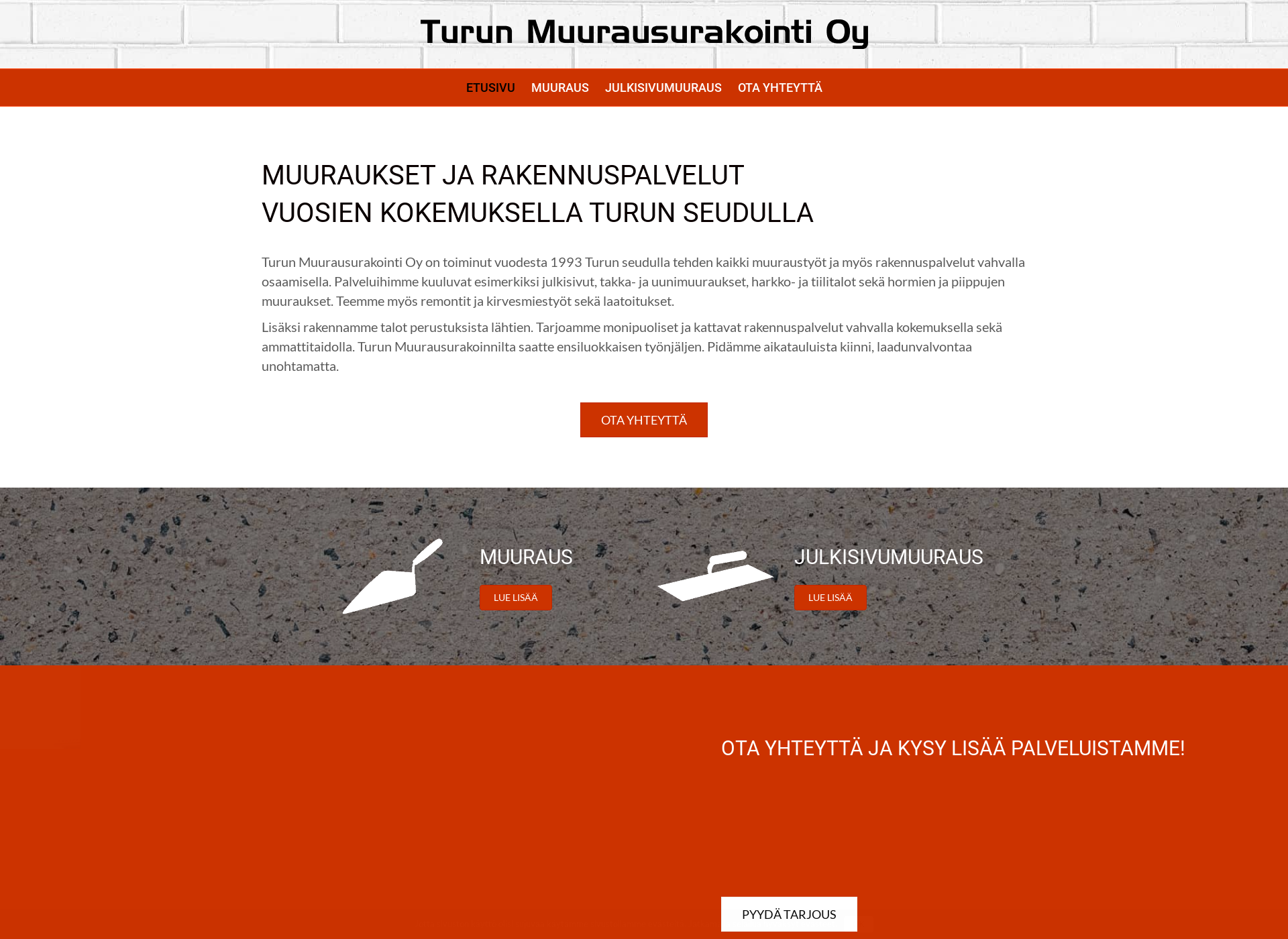 Skärmdump för turunmuurausurakointi.fi
