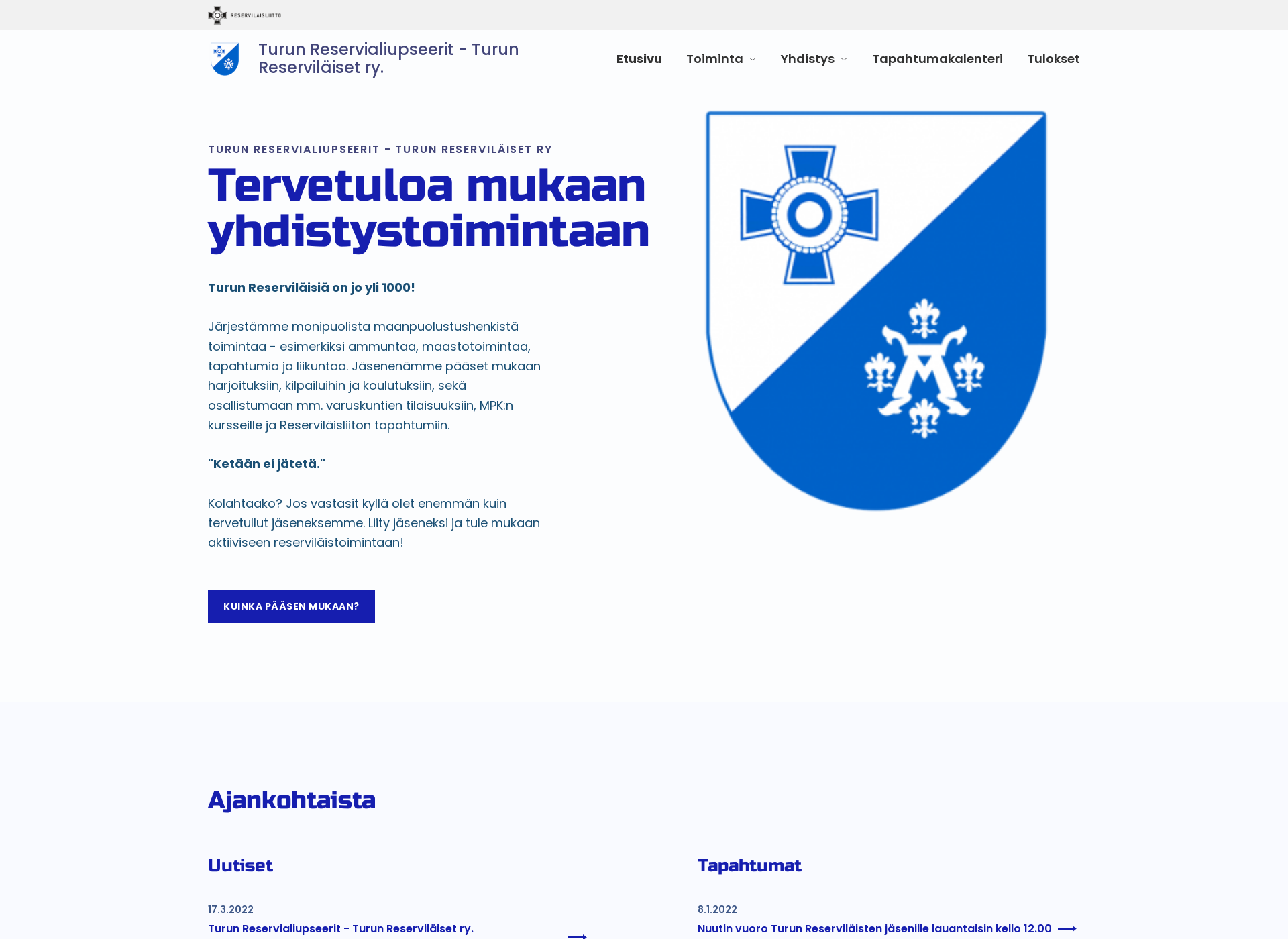 Screenshot for turunreservilaiset.fi