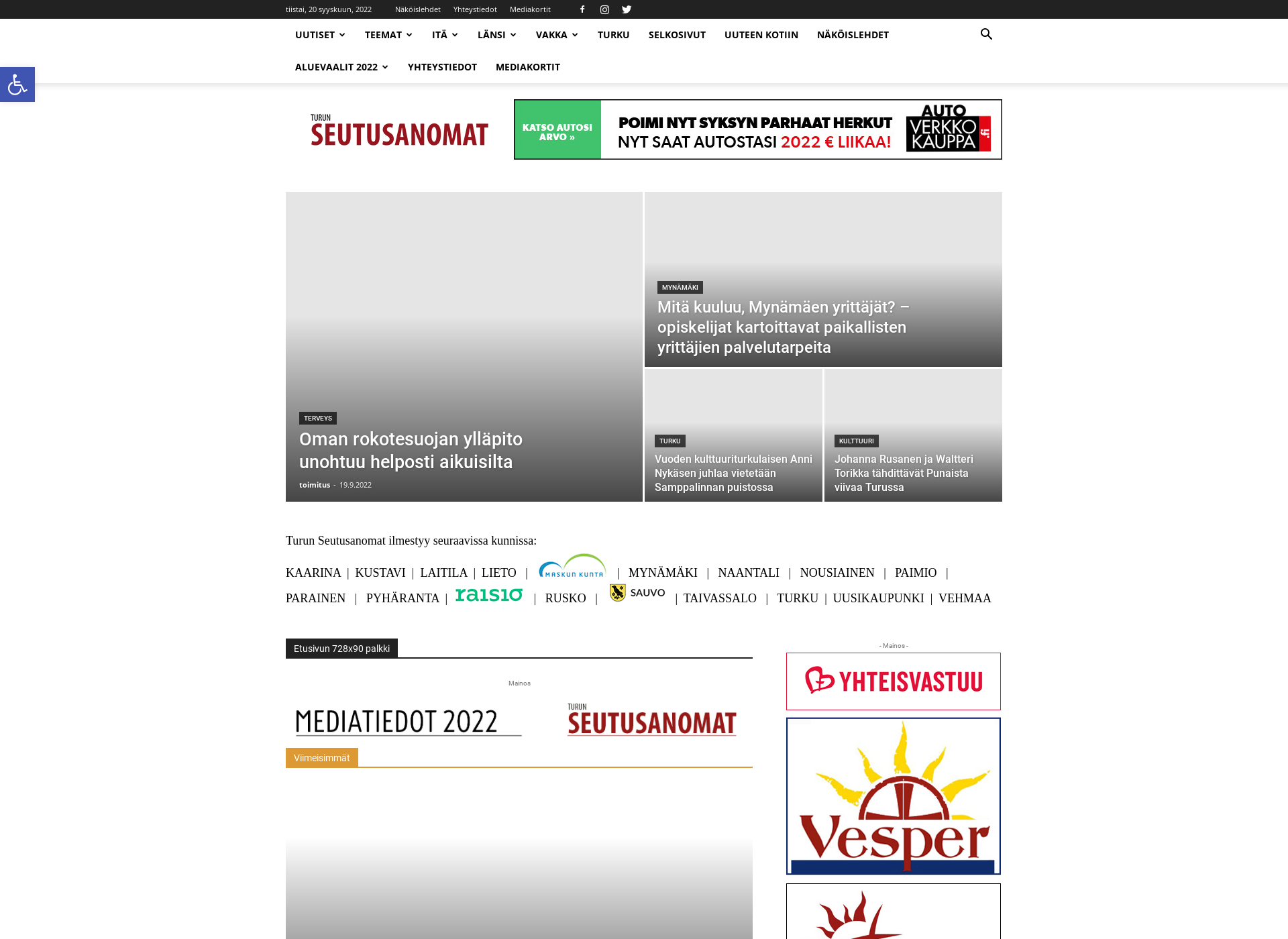 Screenshot for turunseutusanomat.fi