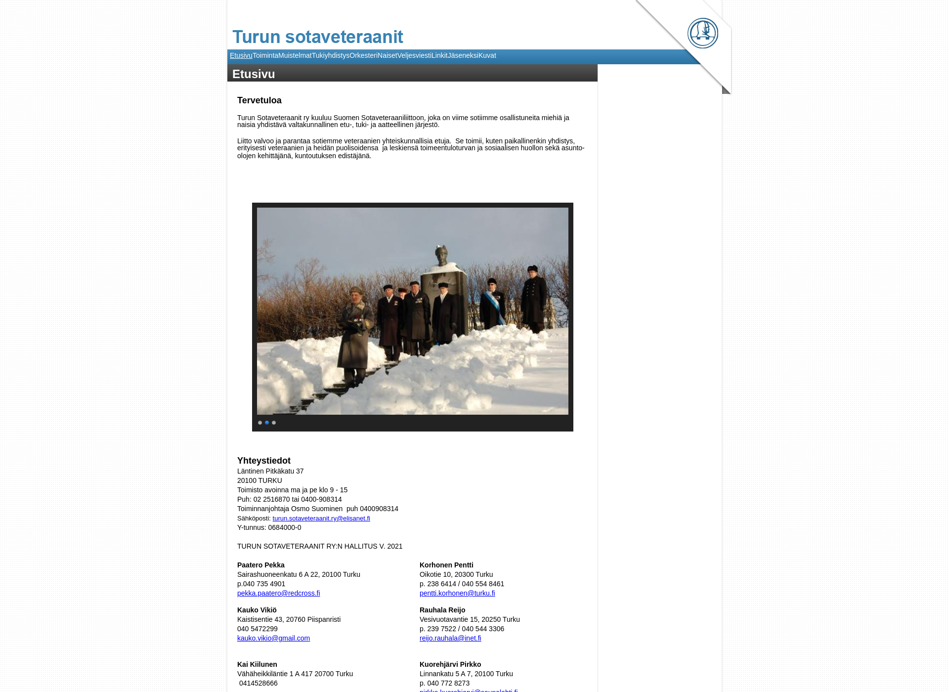 Screenshot for turunsotaveteraanit.fi