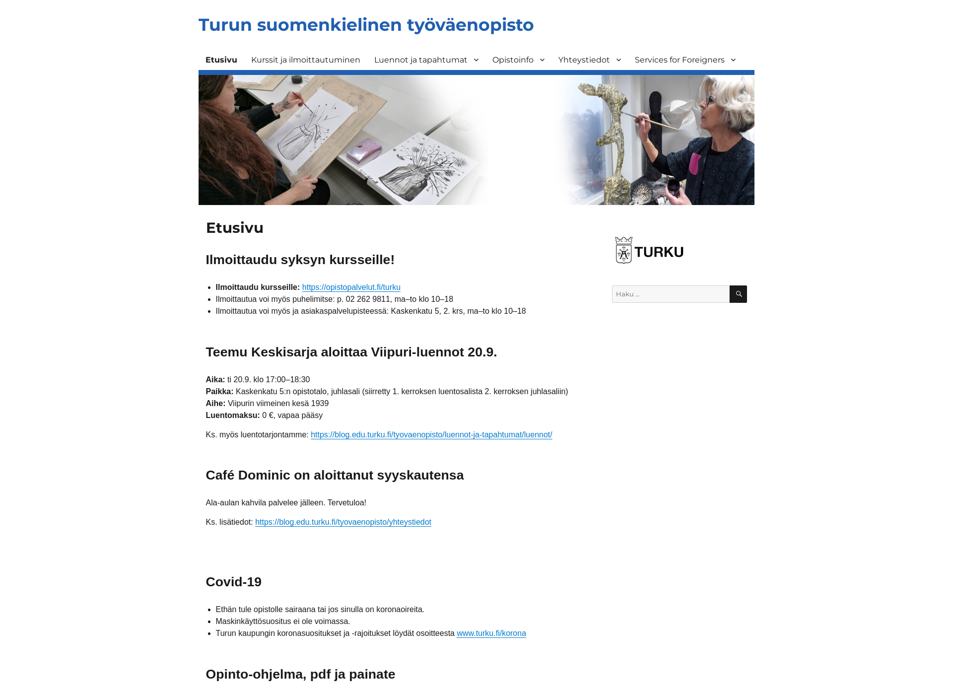 Screenshot for turuntyovaenopisto.fi