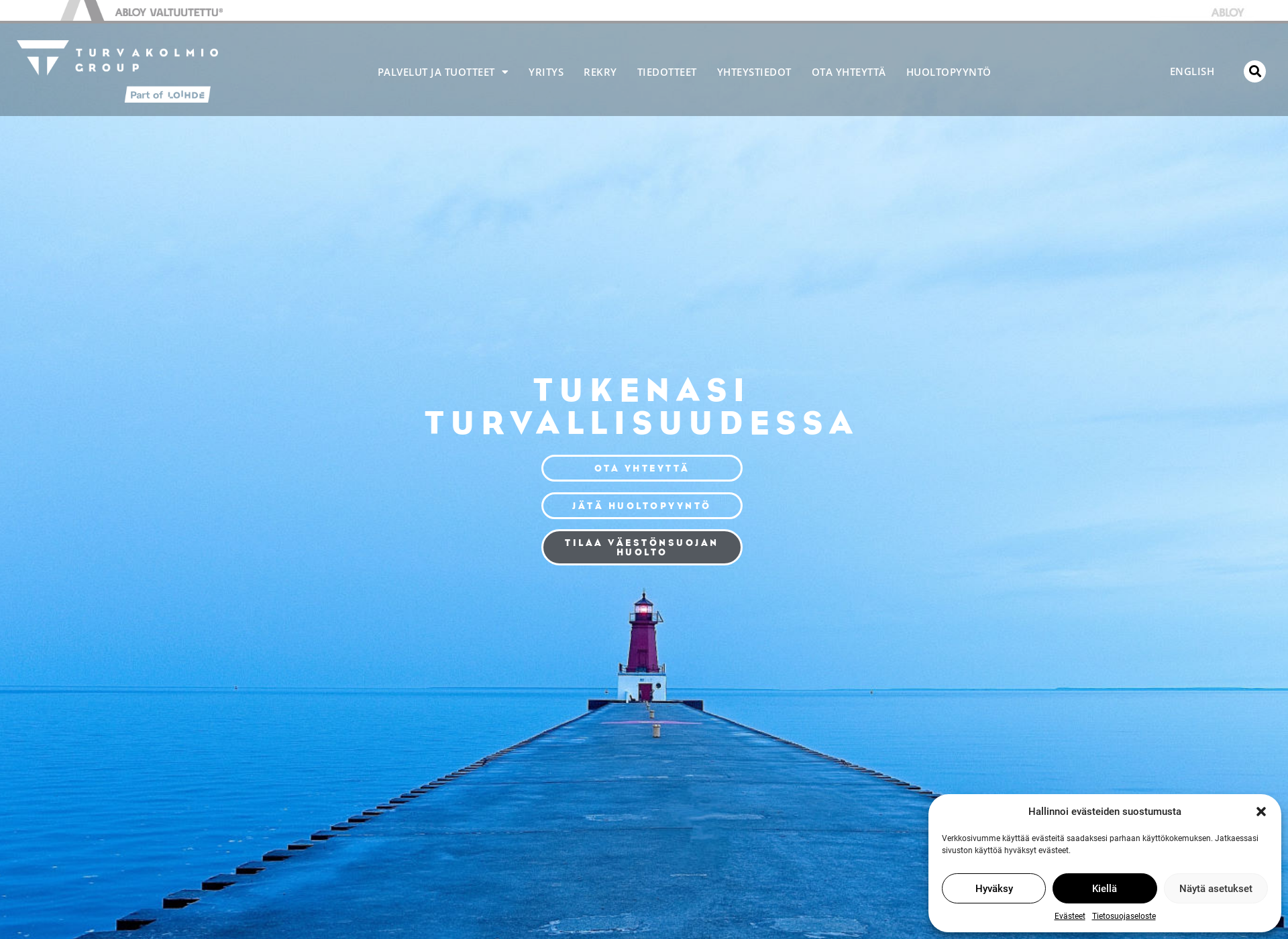 Skärmdump för turvakolmio.fi