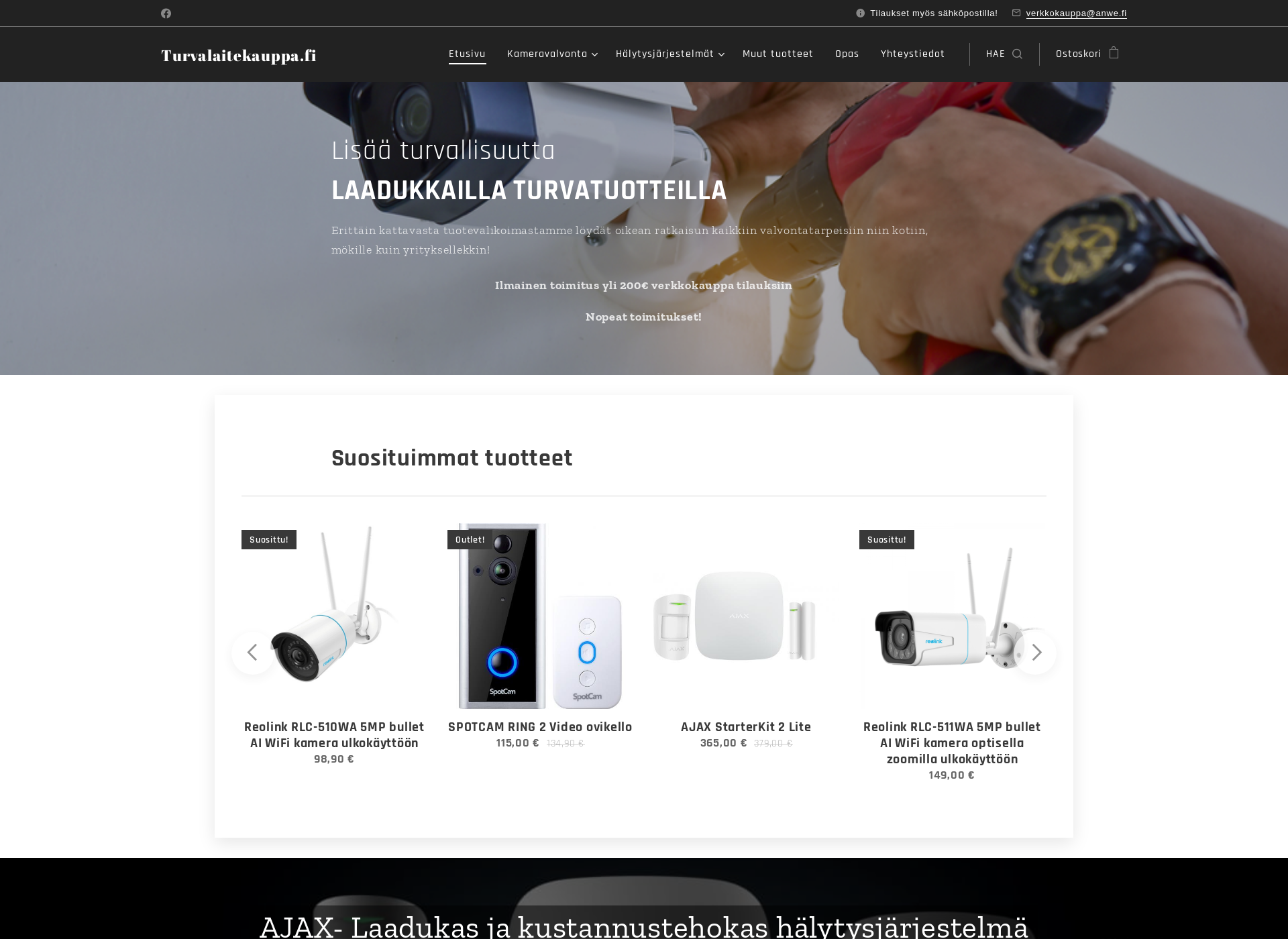 Screenshot for turvalaitekauppa.fi
