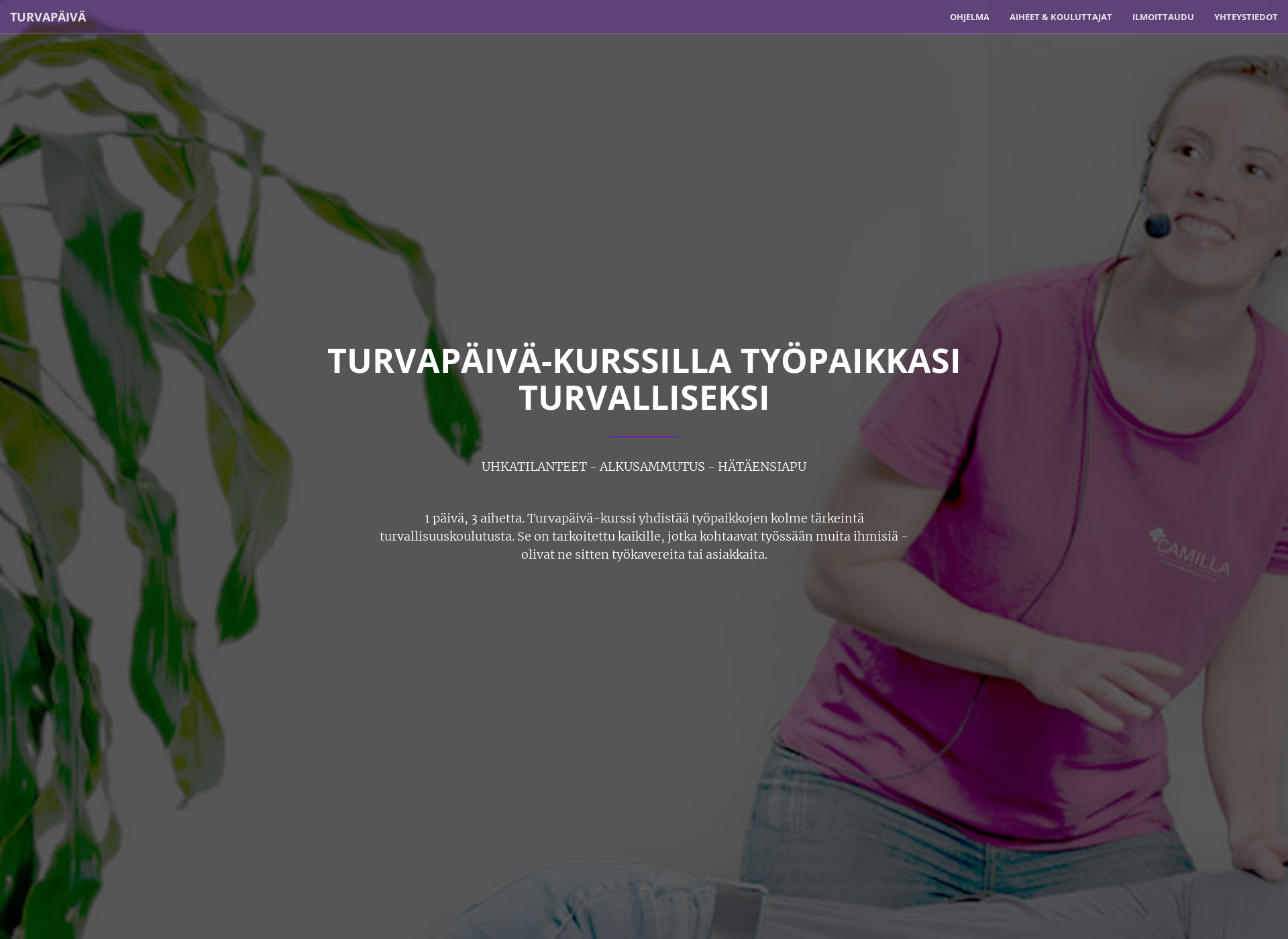 Skärmdump för turvapaiva.fi