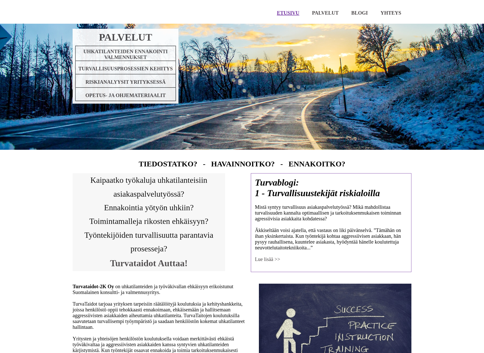 Skärmdump för turvataidot.fi
