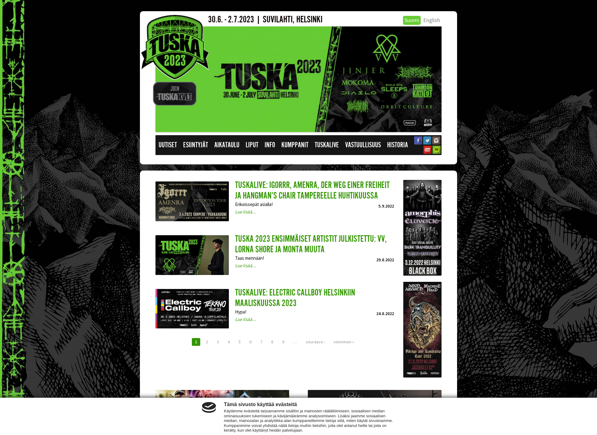 Screenshot for tuska-festival.fi
