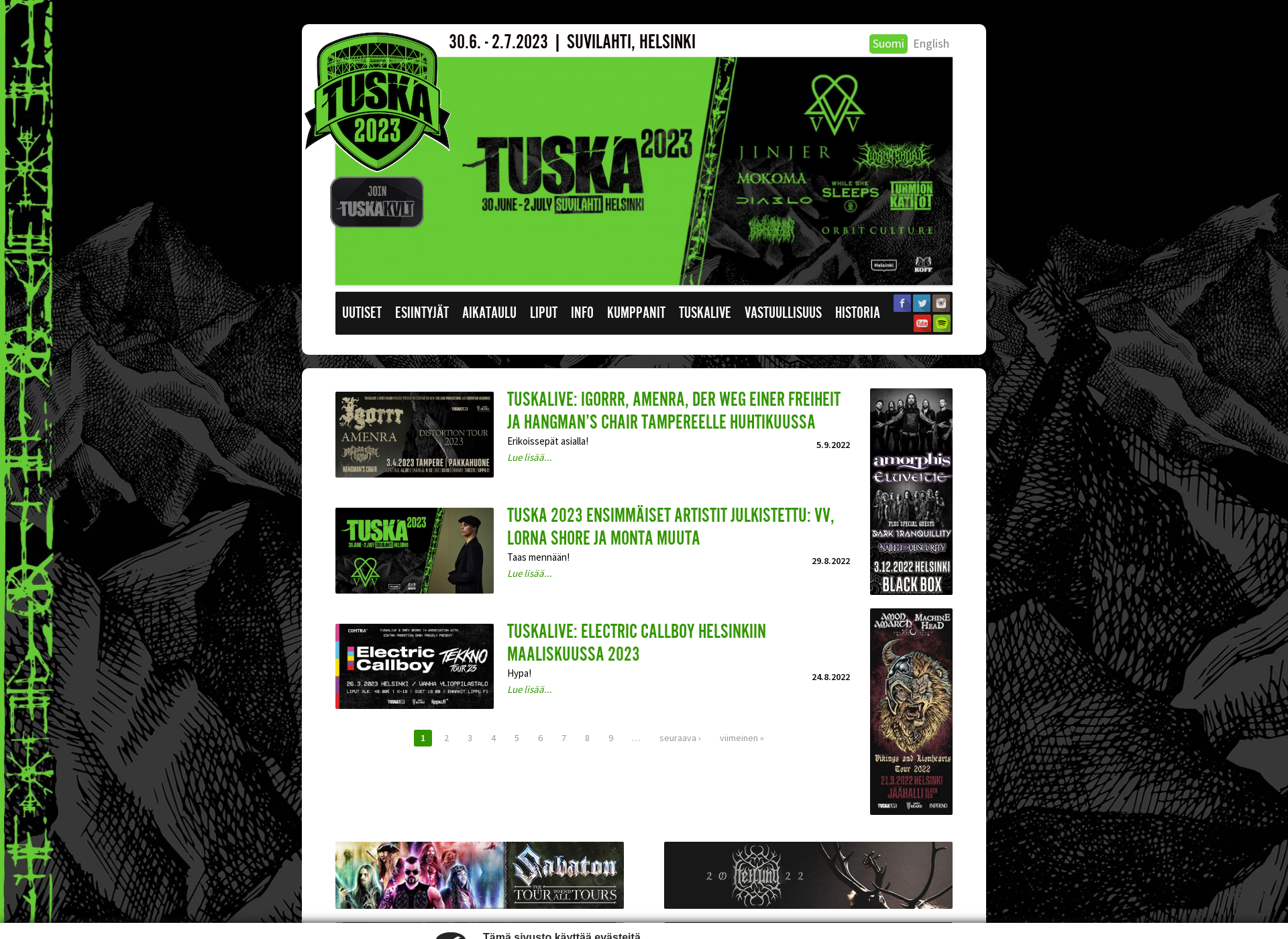 Screenshot for tuska.fi