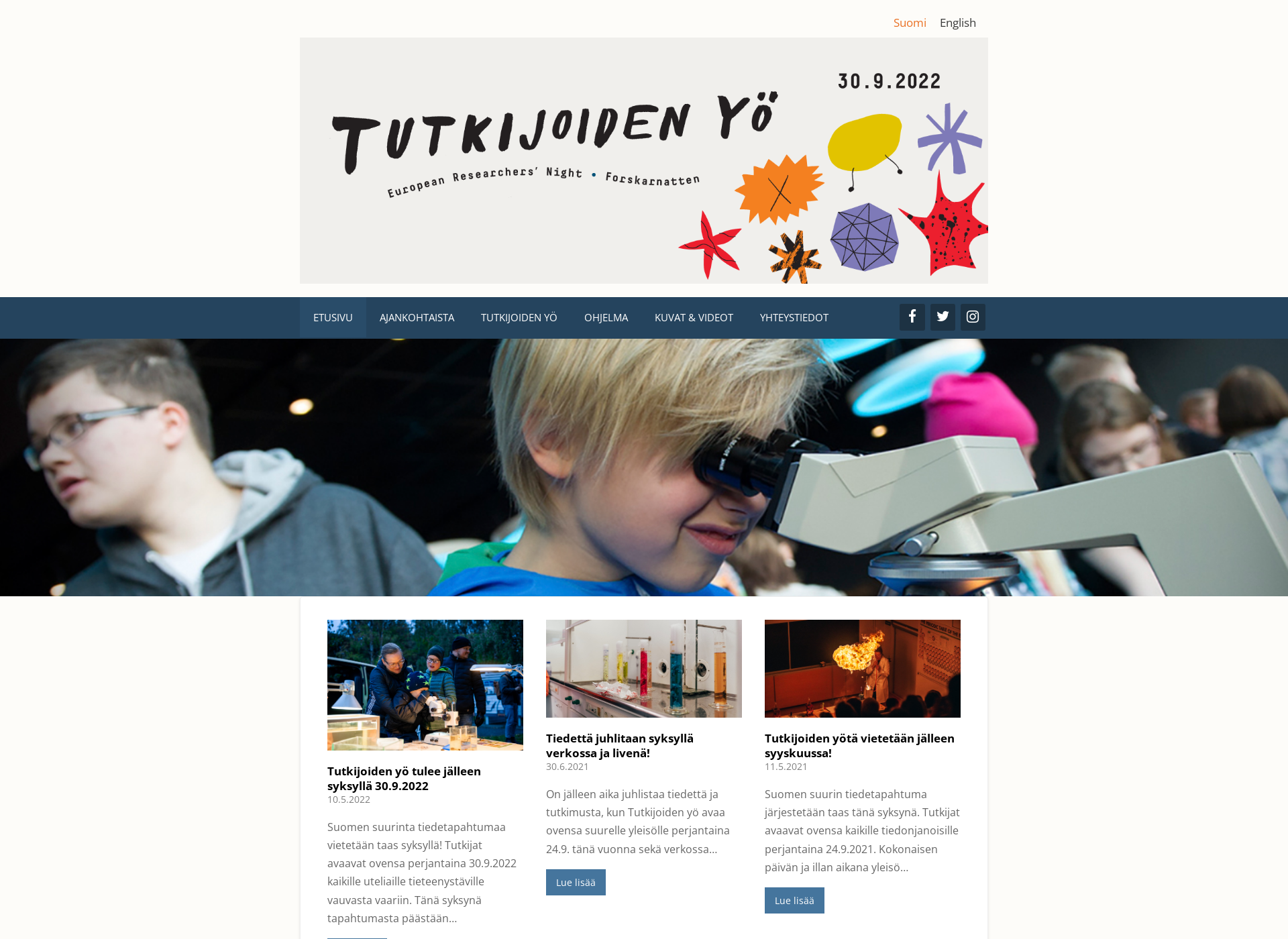 Screenshot for tutkijoidenyo.fi