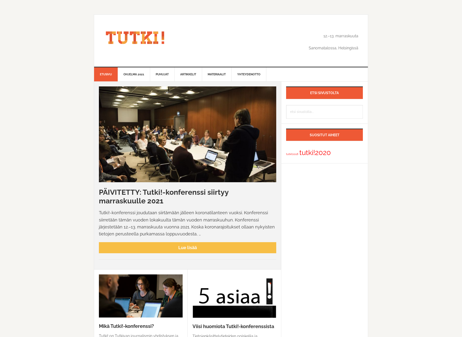 Screenshot for tutkikonferenssi.fi