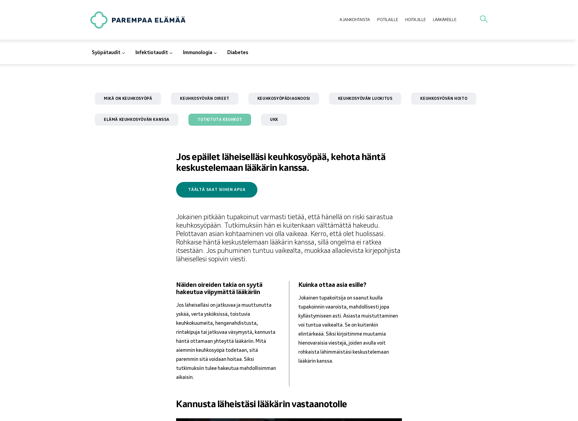 Screenshot for tutkitutakeuhkot.fi