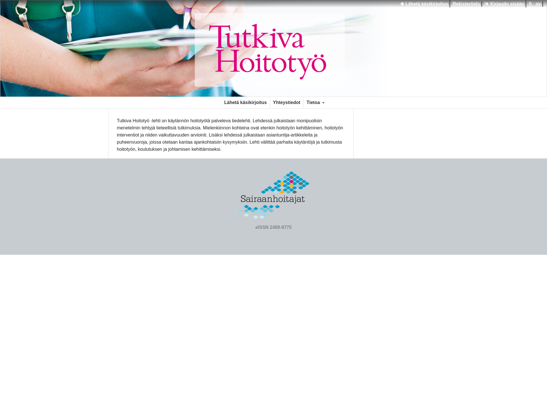 Skärmdump för tutkivahoitotyo.fi