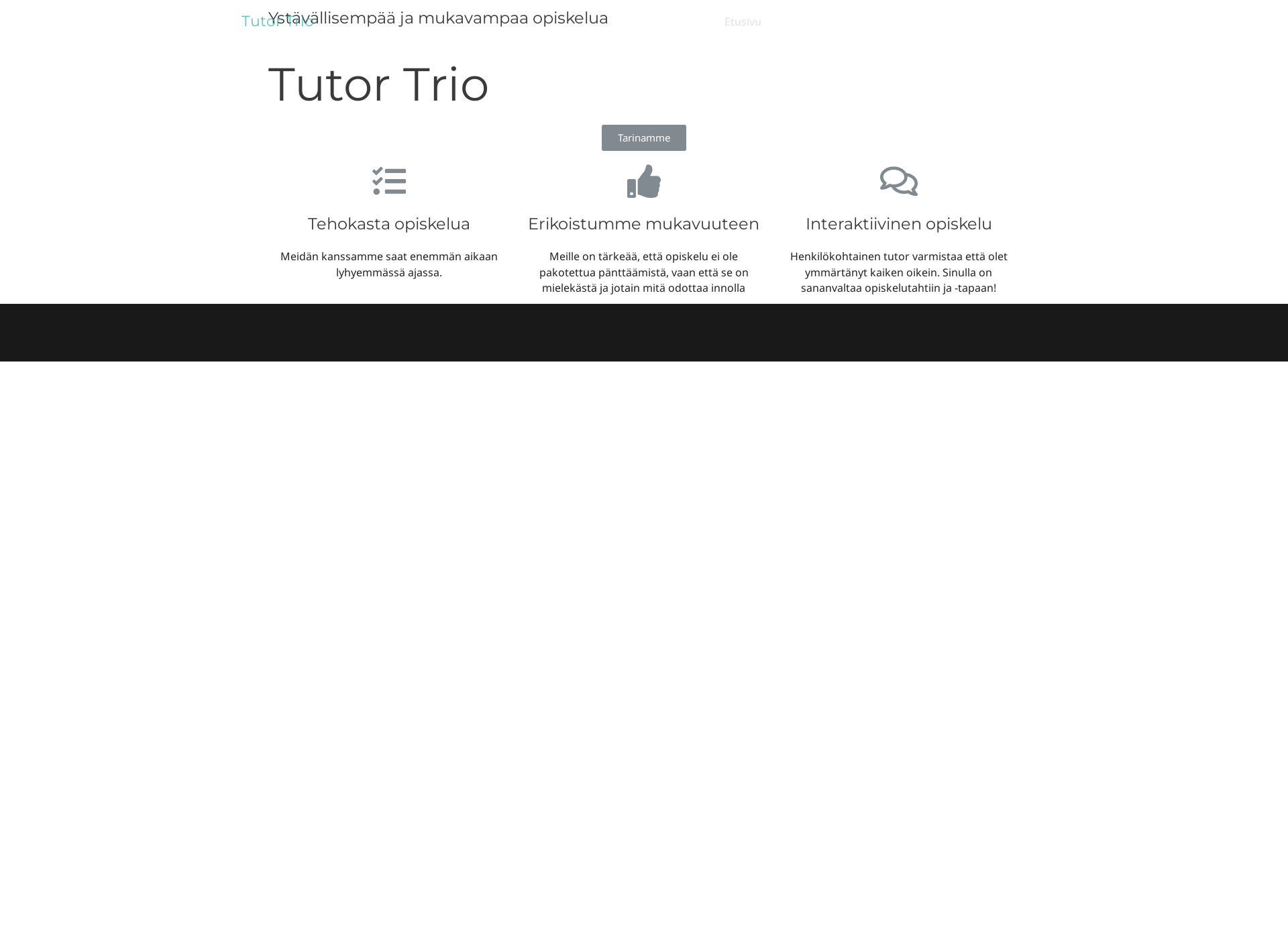 Skärmdump för tutortrio.fi