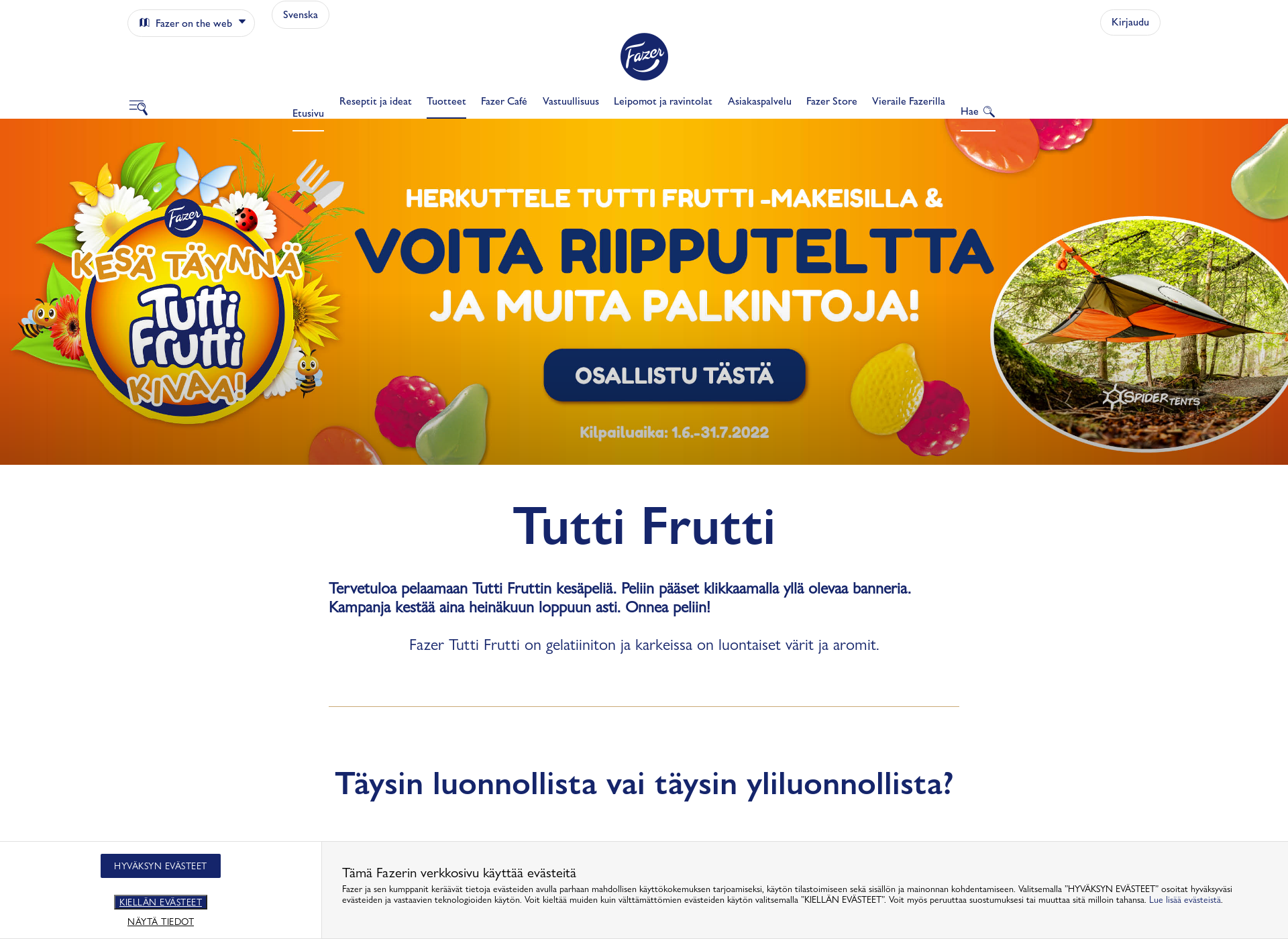 Skärmdump för tuttifrutti.fi