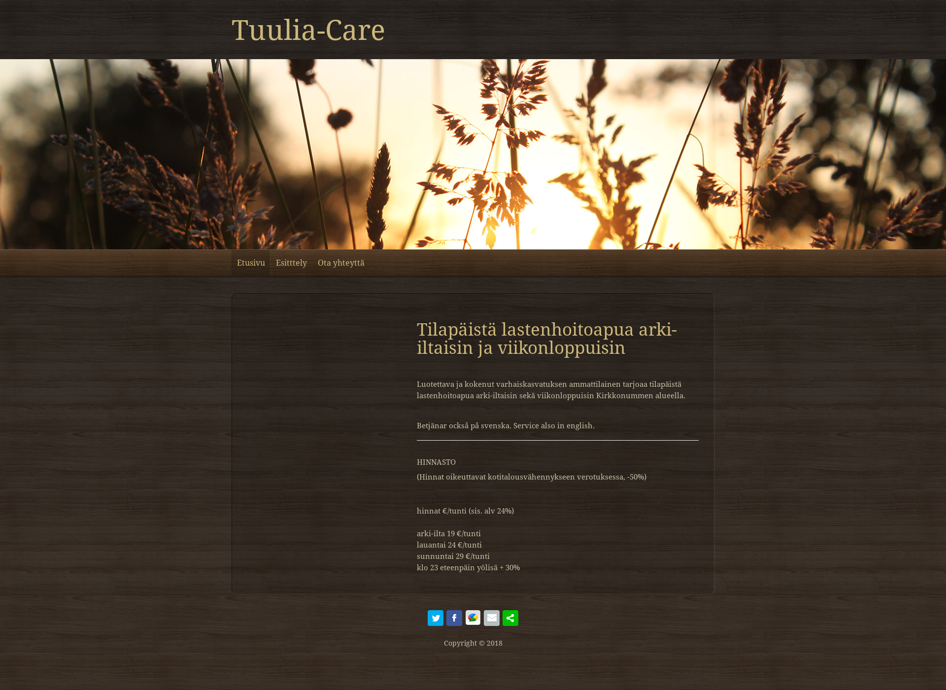 Skärmdump för tuulia-care.fi