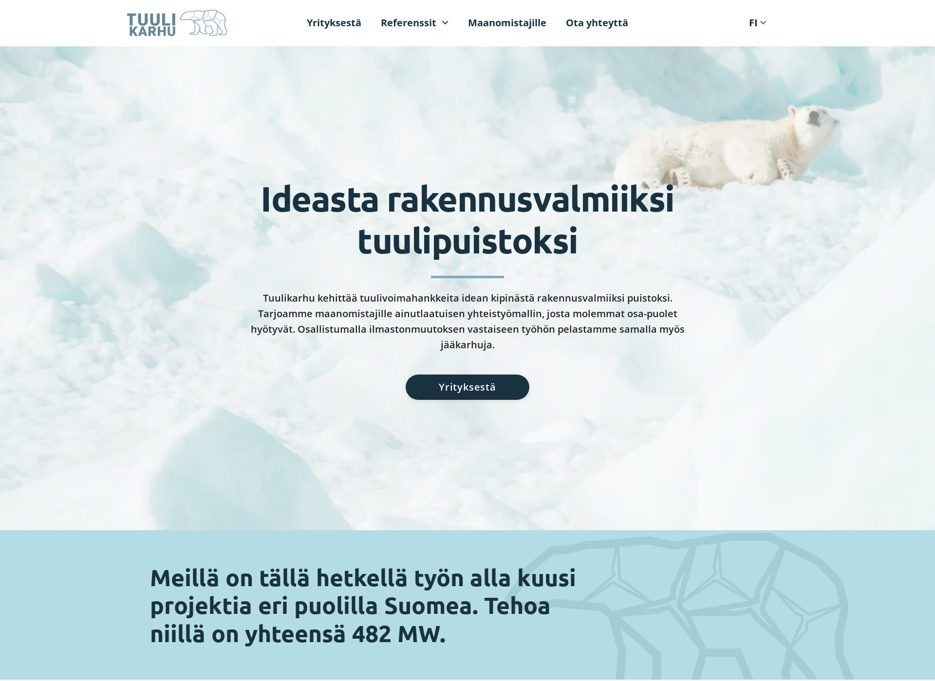 Skärmdump för tuulikarhu.fi