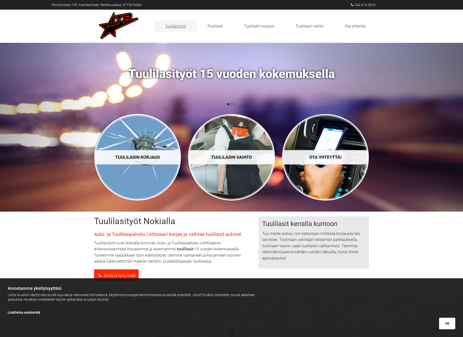 Screenshot for tuulilasityöt.fi