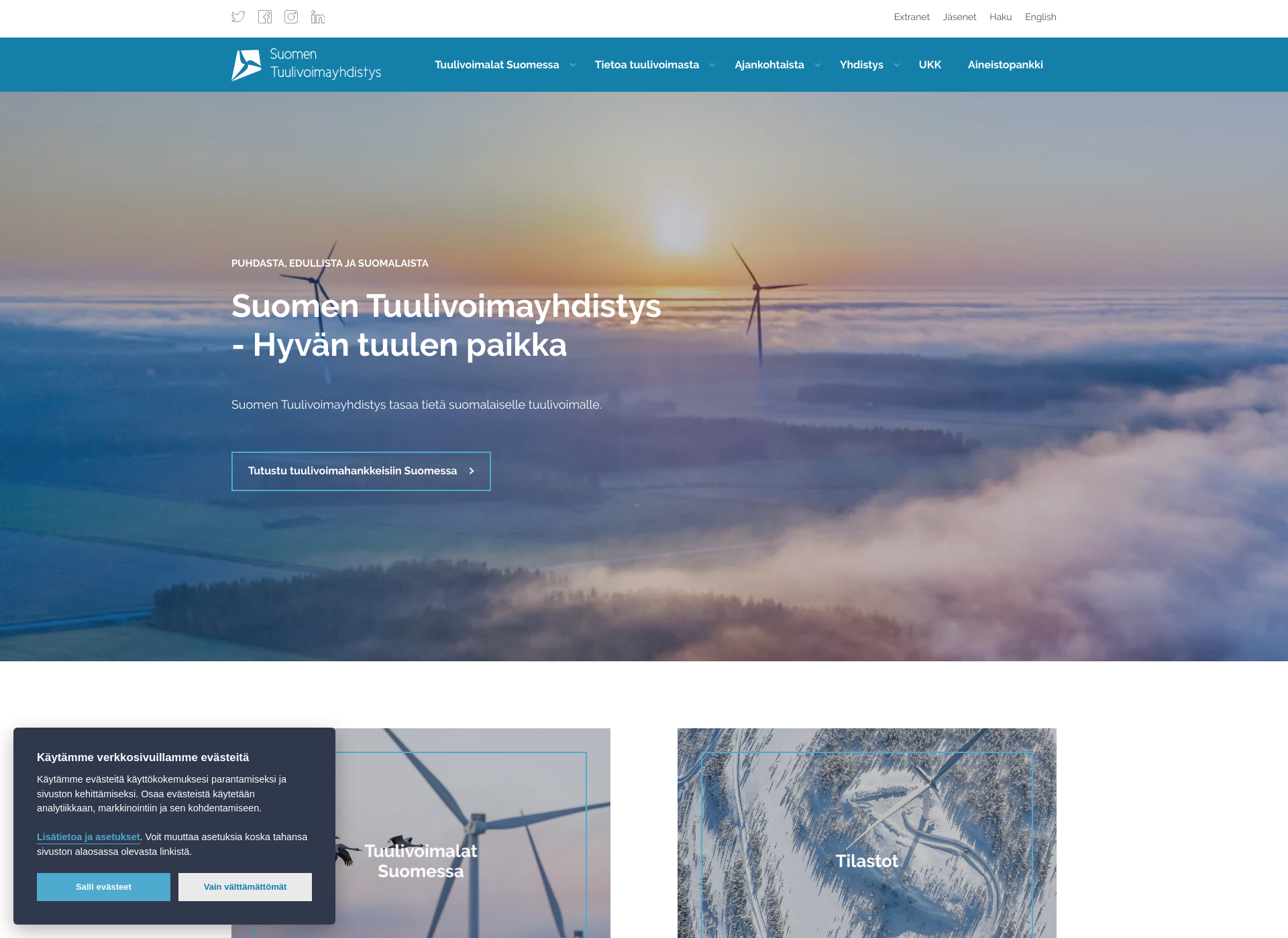 Screenshot for tuulivoimayhdistys.fi