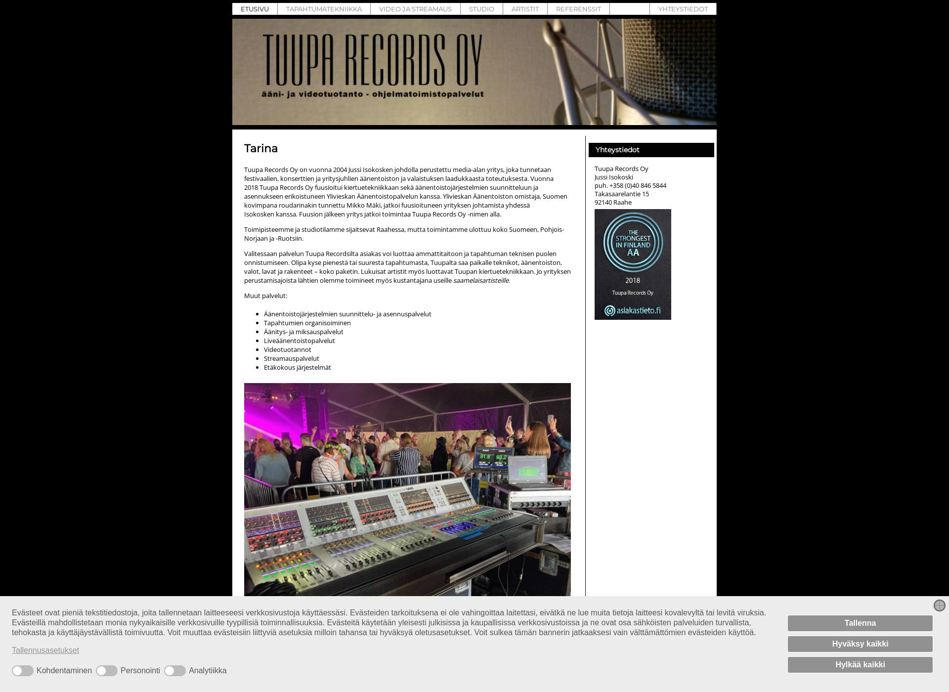 Screenshot for tuuparecords.fi