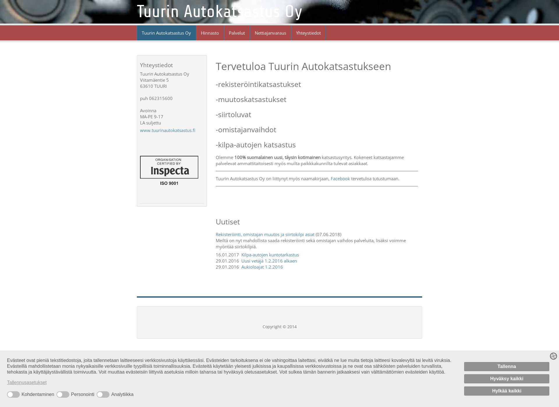 Screenshot for tuurinautokatsastus.fi