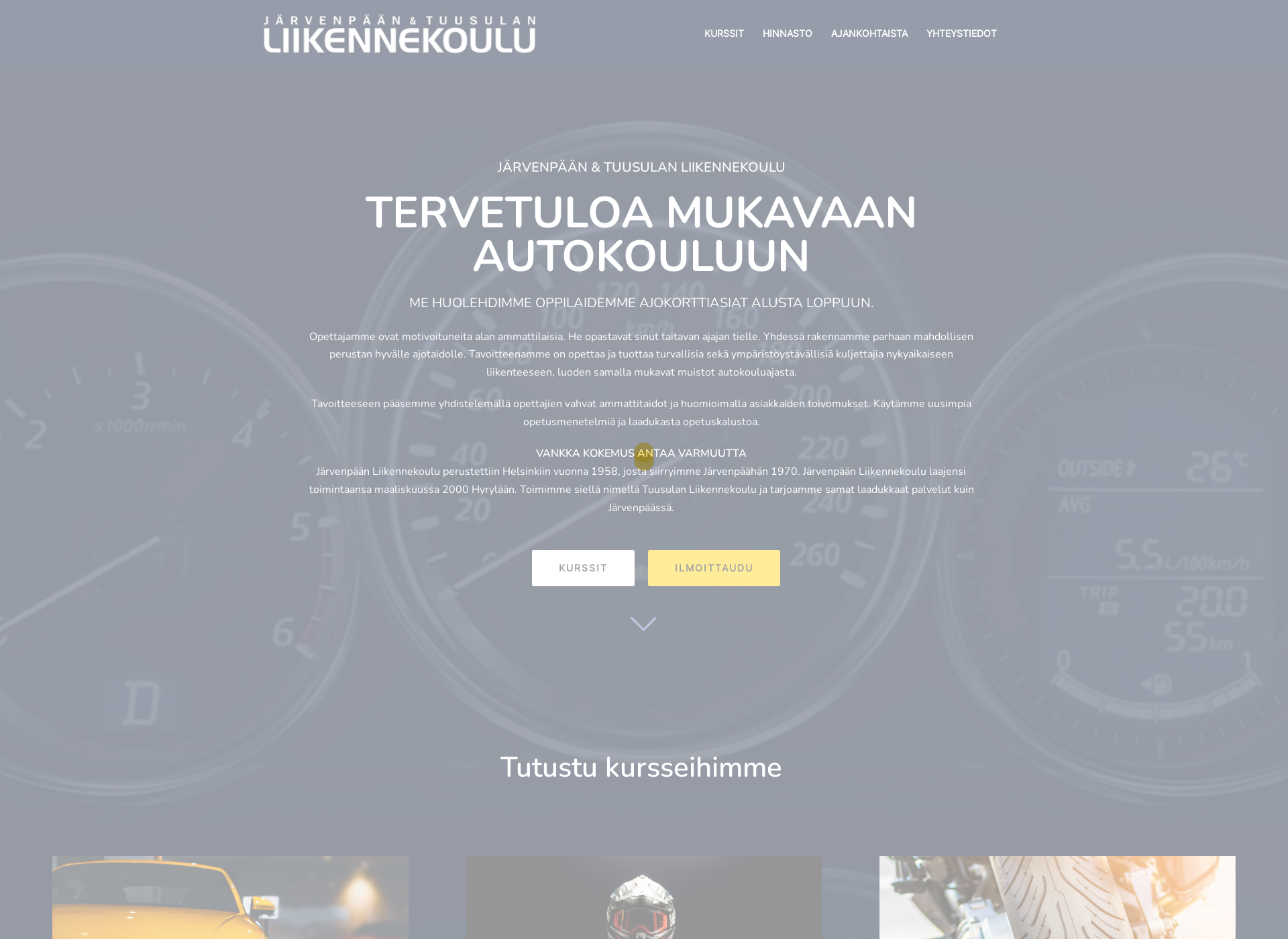 Skärmdump för tuusulanautokoulu.fi