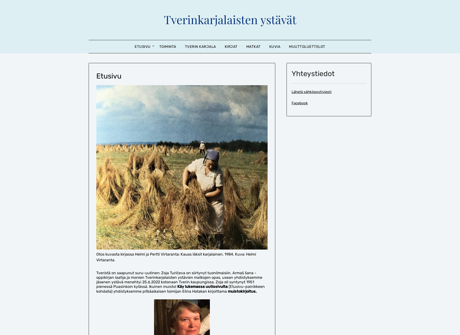 Skärmdump för tverinkarjala.fi