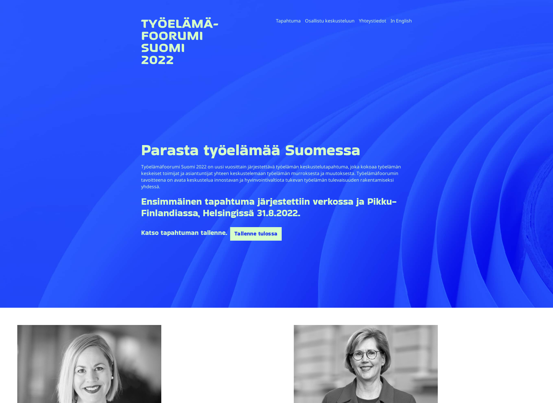 Skärmdump för tyoelamafoorumi.fi