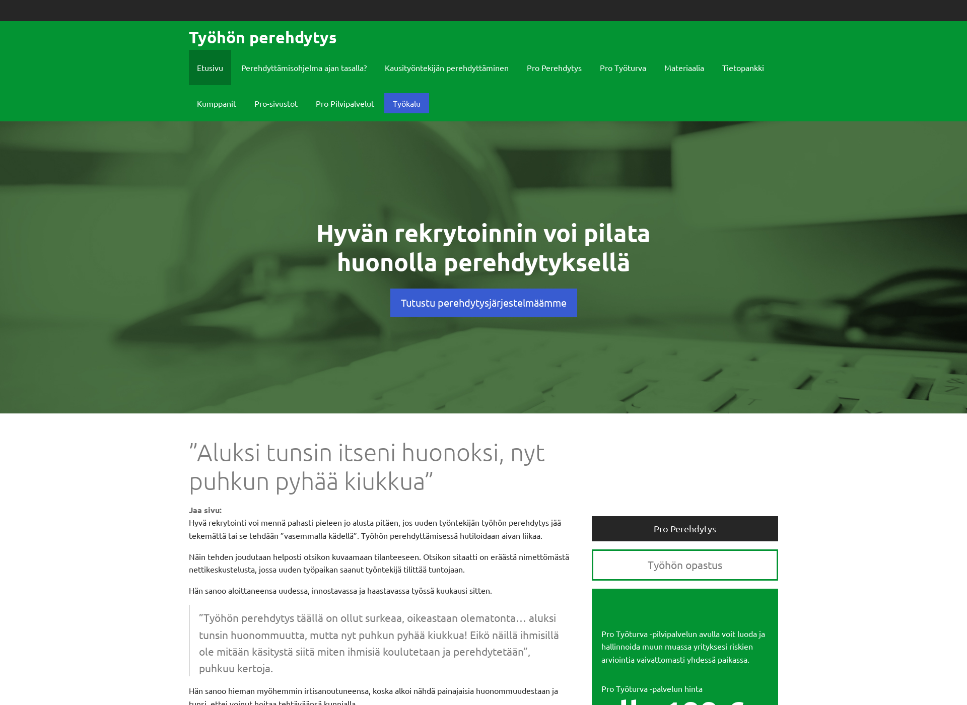 Screenshot for tyohonperehdytys.fi